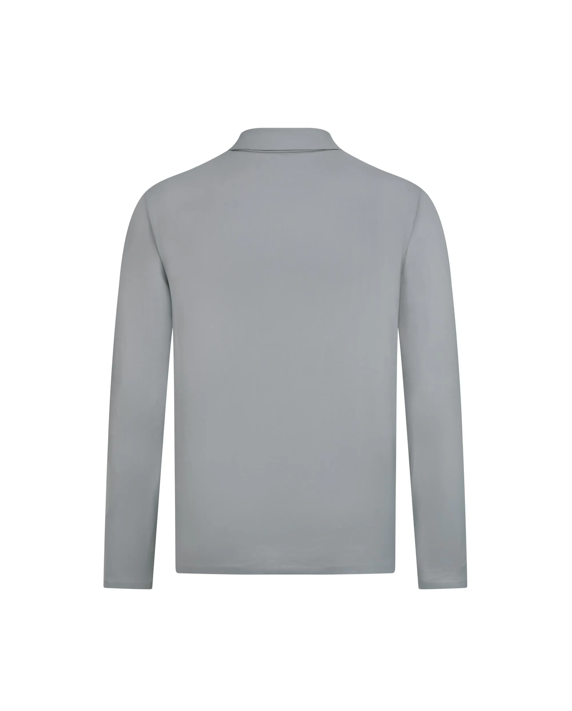 1010702-050 | MEN'S HALF-ZIP LONG SLEEVES POLO SHIRT | GREY/NAVY/GREY