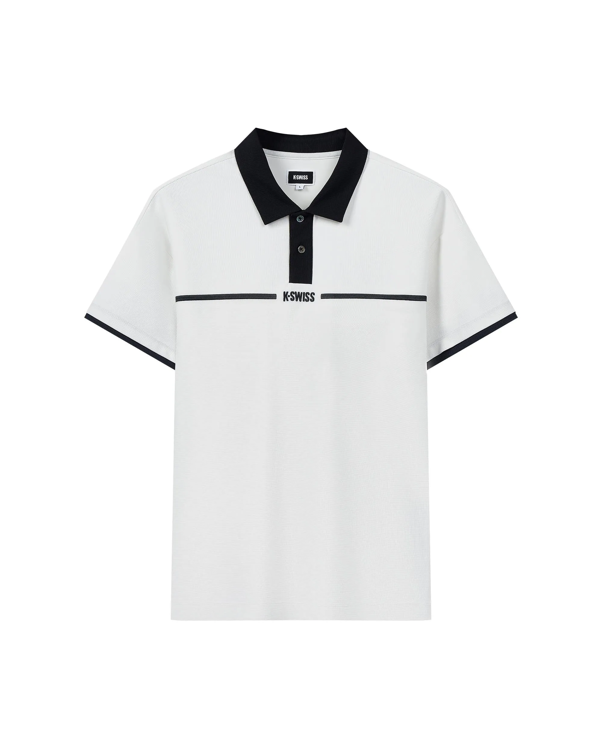 109867-115 | MEN'S K-SWISS LOGO COLOR BLOCKS POLO SHIRT | WHITE/SPECIAL