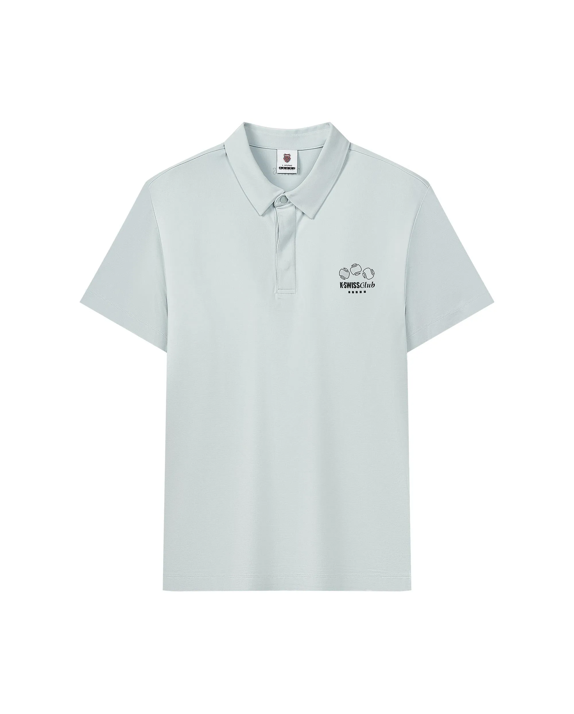 109877-413 | MEN'S K-SWISS TENNIS CLUB LOGO POLO SHIRT | GRAY MIST/MOONBEAM