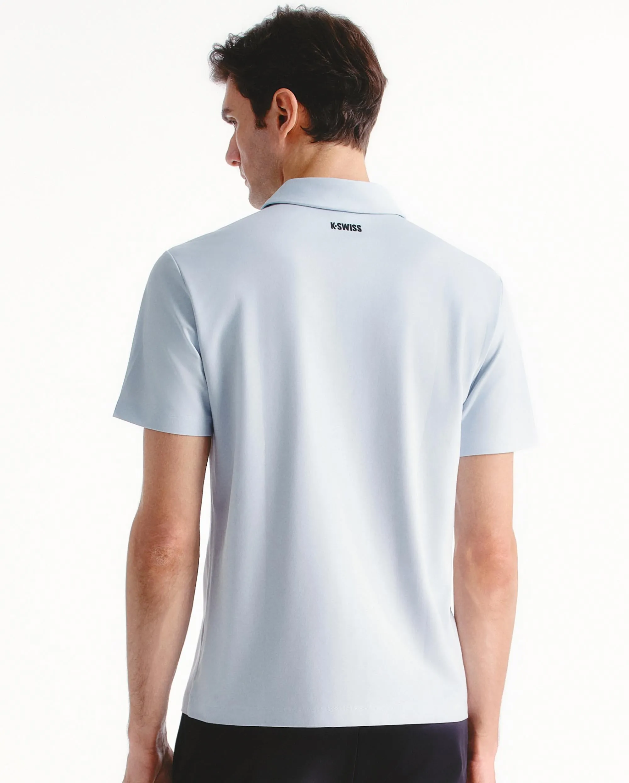 109877-413 | MEN'S K-SWISS TENNIS CLUB LOGO POLO SHIRT | GRAY MIST/MOONBEAM