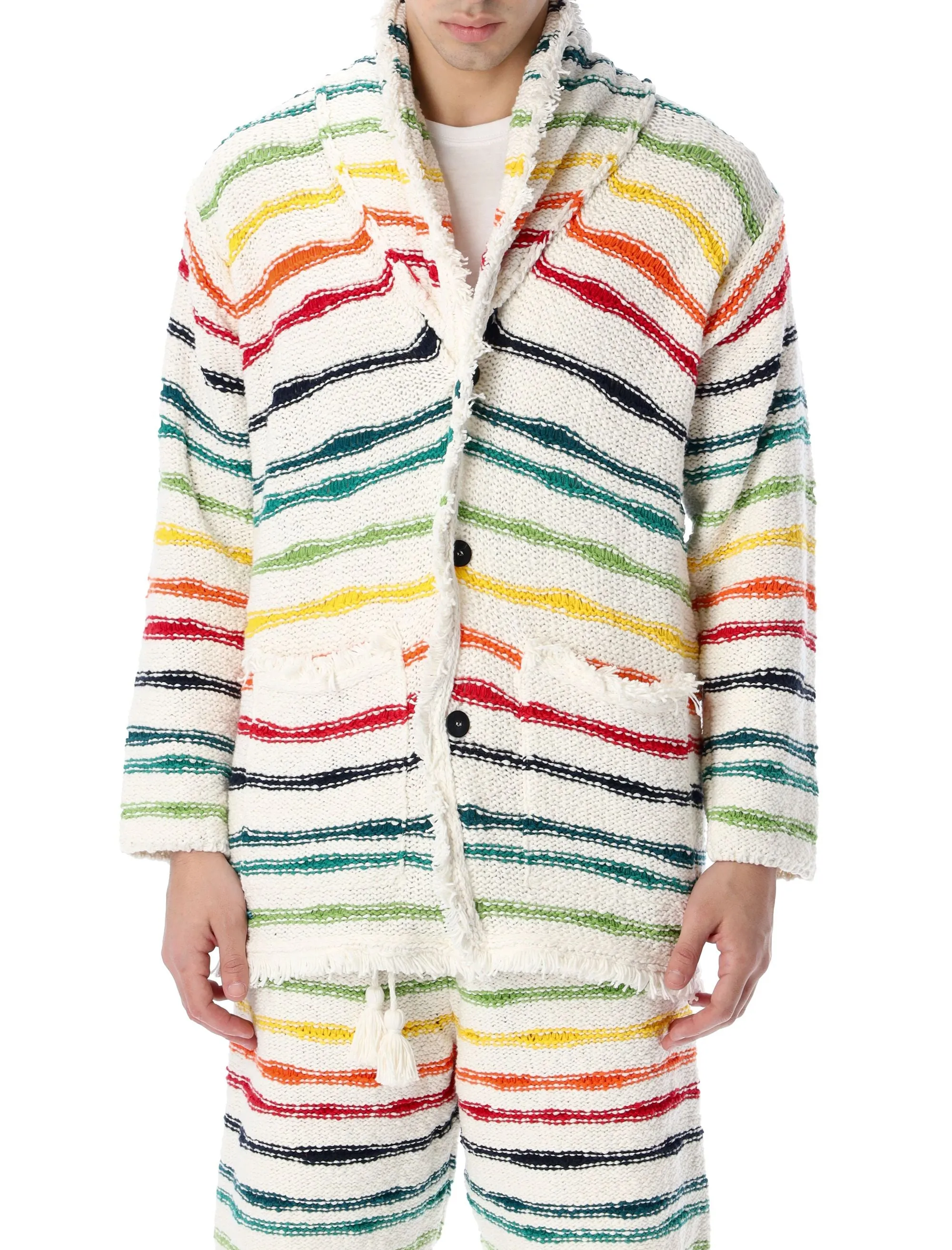 Alanui Icon Striped V-Neck Cardigan