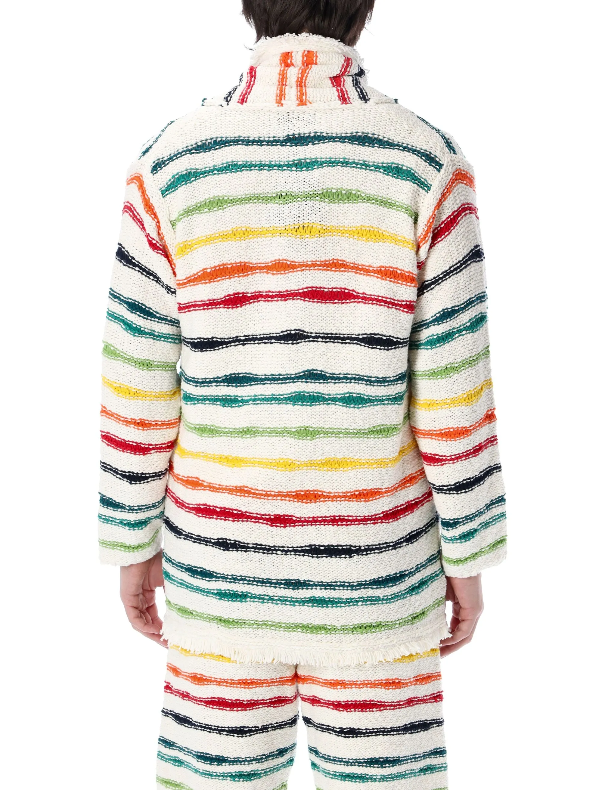 Alanui Icon Striped V-Neck Cardigan