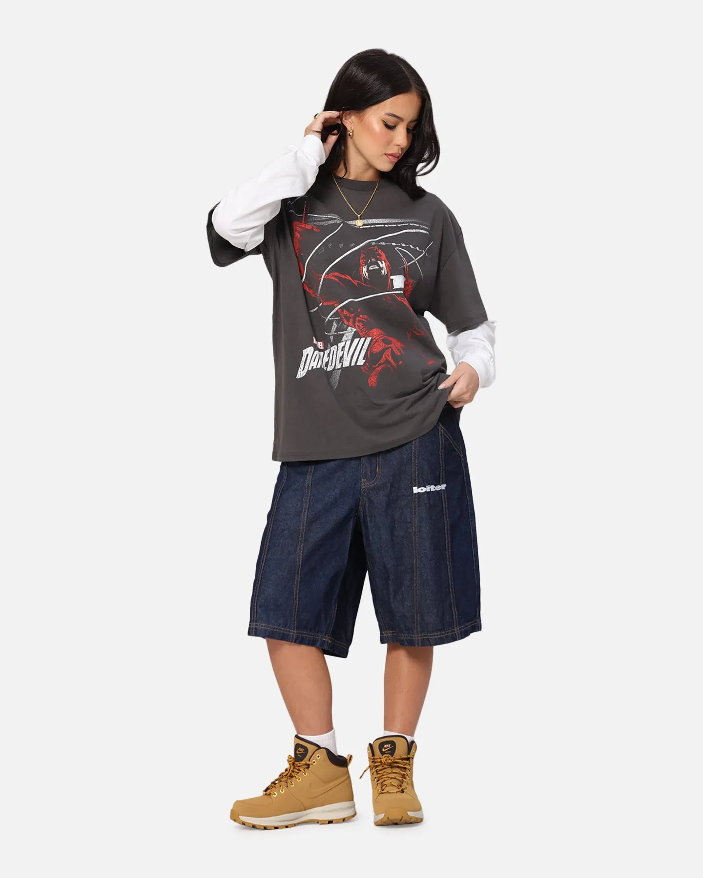 American Thrift Marvel Daredevil Poster Heavy T-Shirt Black Wash