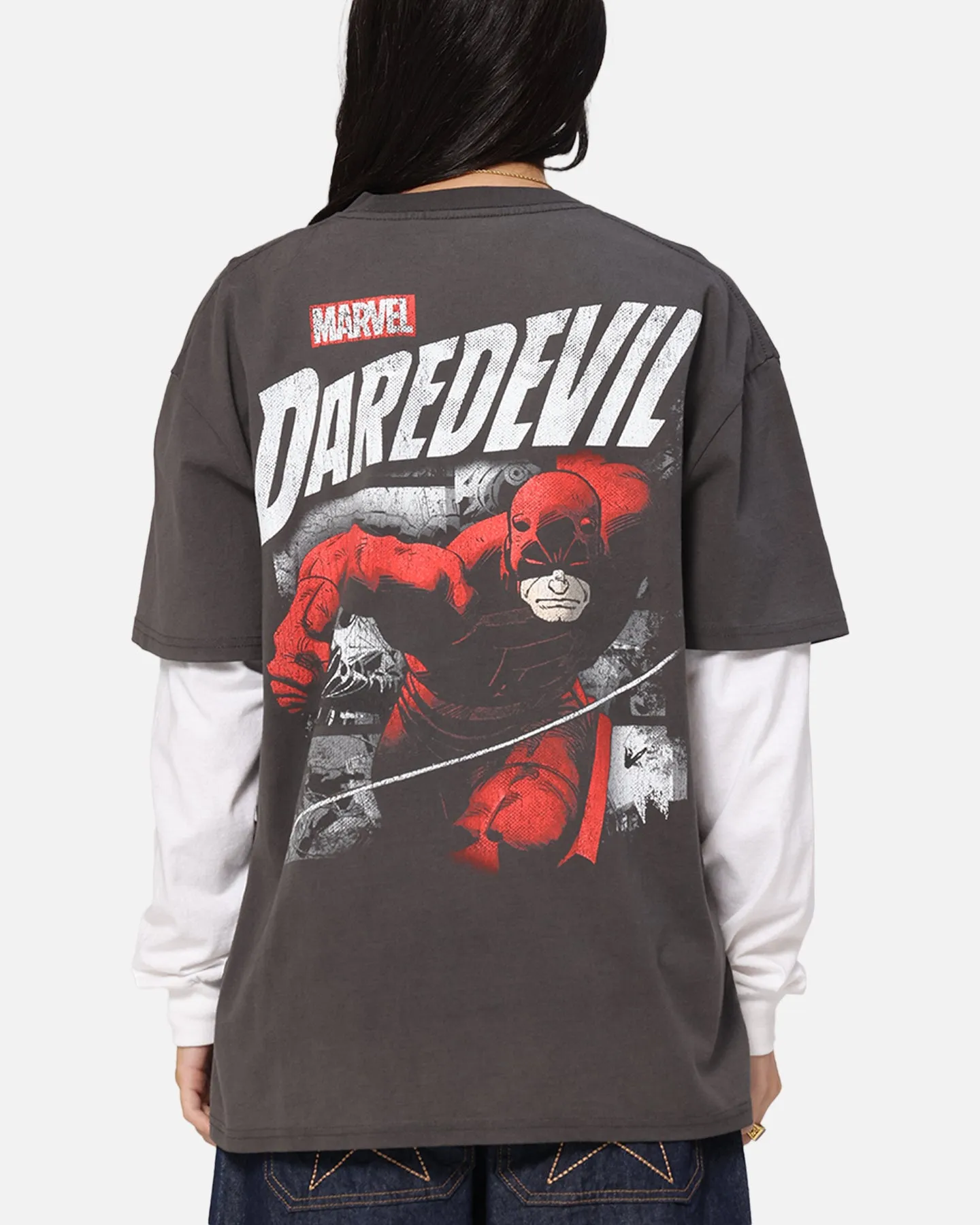 American Thrift Marvel Daredevil Poster Heavy T-Shirt Black Wash