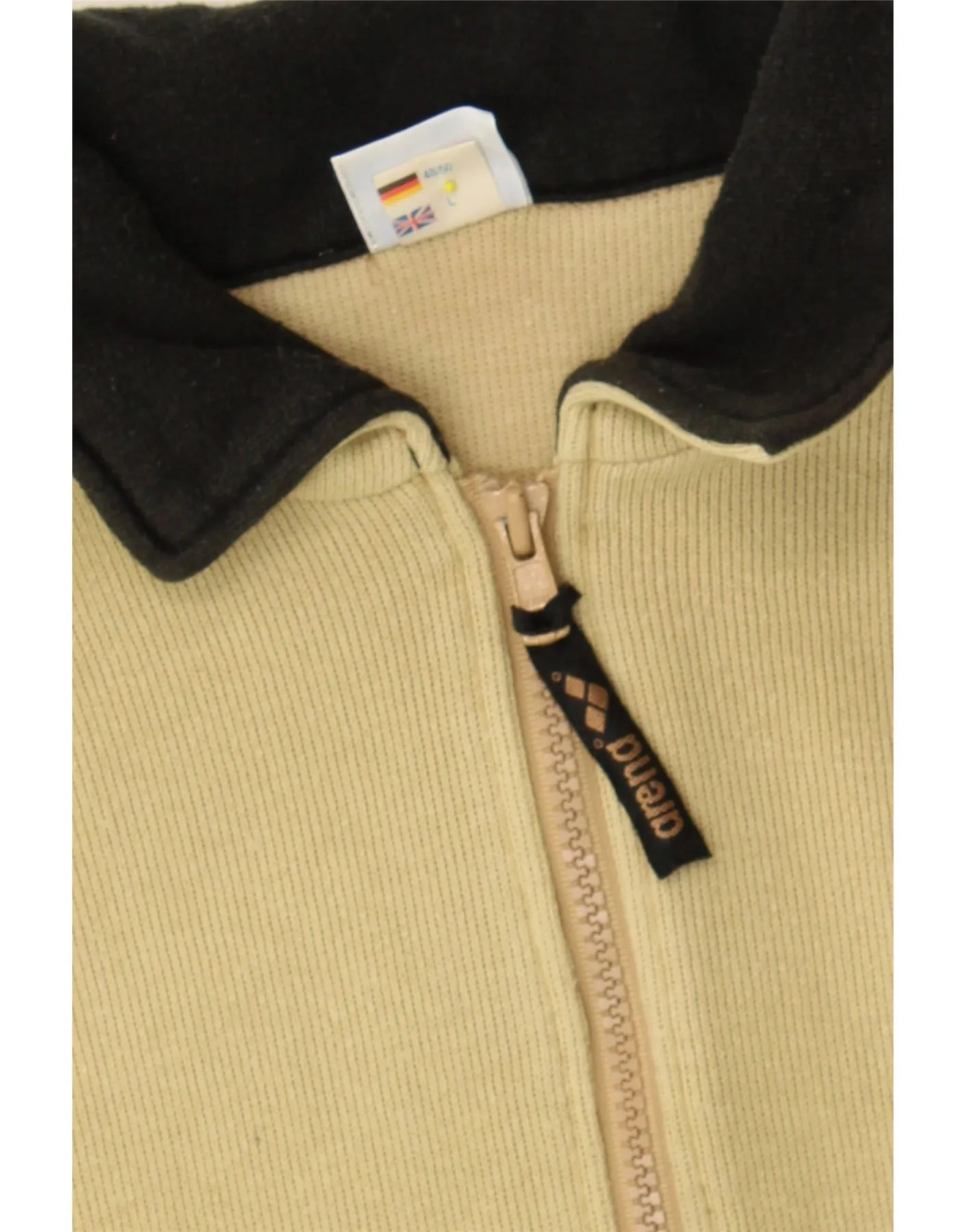 ARENA Mens Graphic Polo Neck Jumper Sweater Large Beige