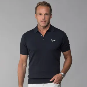 Arrow McLaren Maranello Cotton & Silk Three Button Polo Black