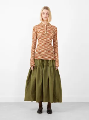 Avril Polo Burnt Orange Spacedye