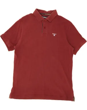 BARBOUR Mens Polo Shirt Medium Burgundy Cotton