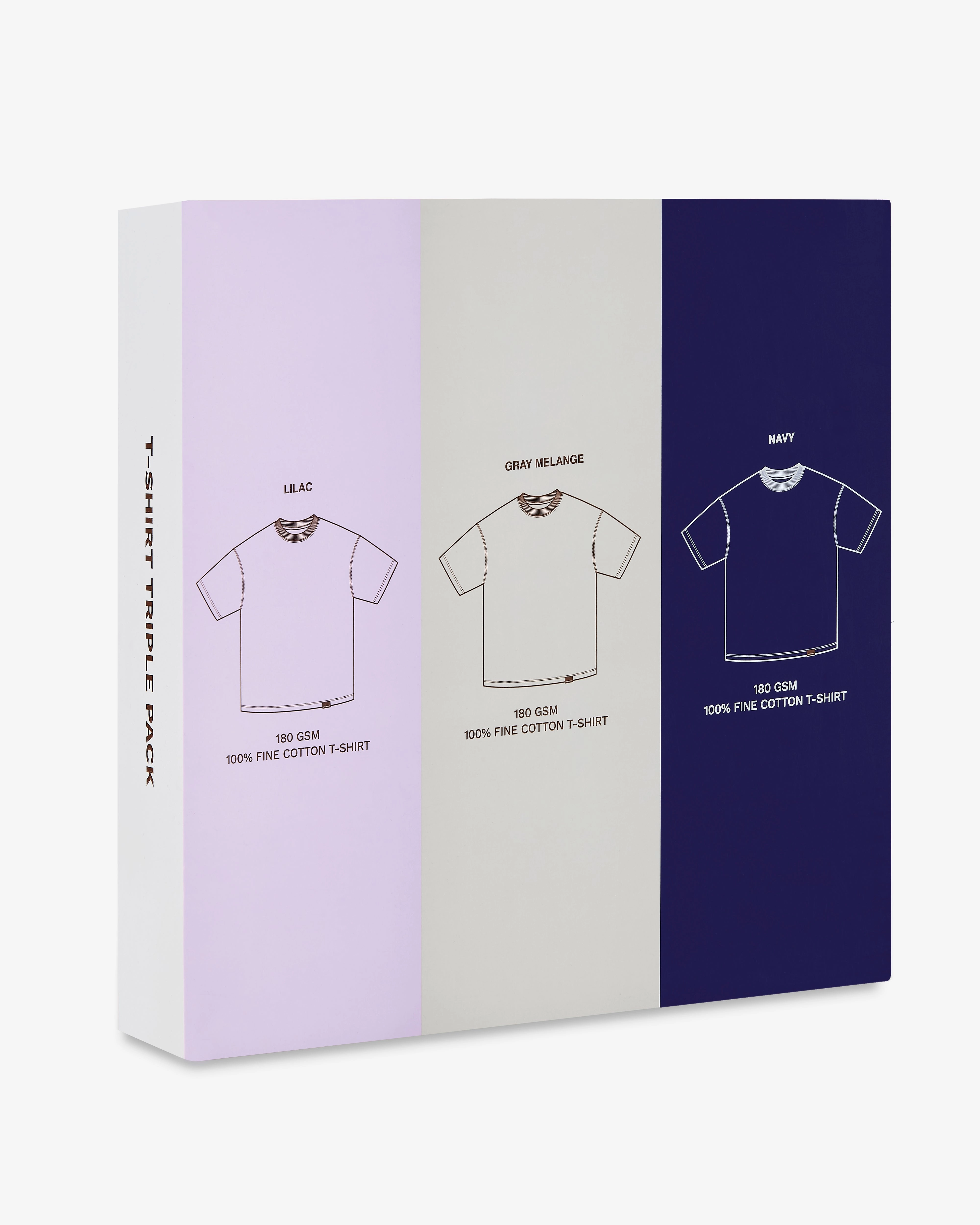 Basic Tee Lilac/Grey/Navy 3Xpack
