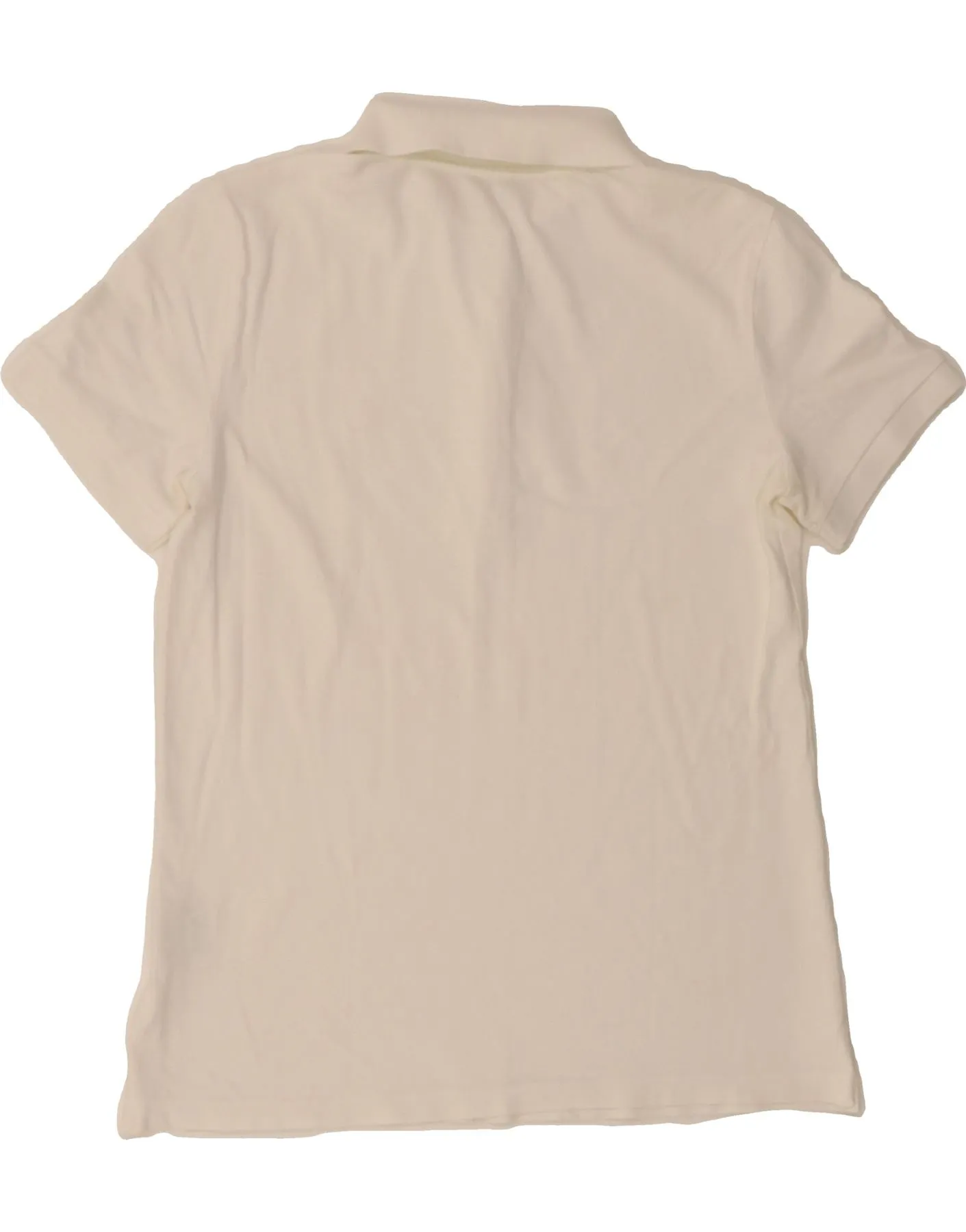 BENETTON Womens Polo Shirt UK 10 Small White Cotton