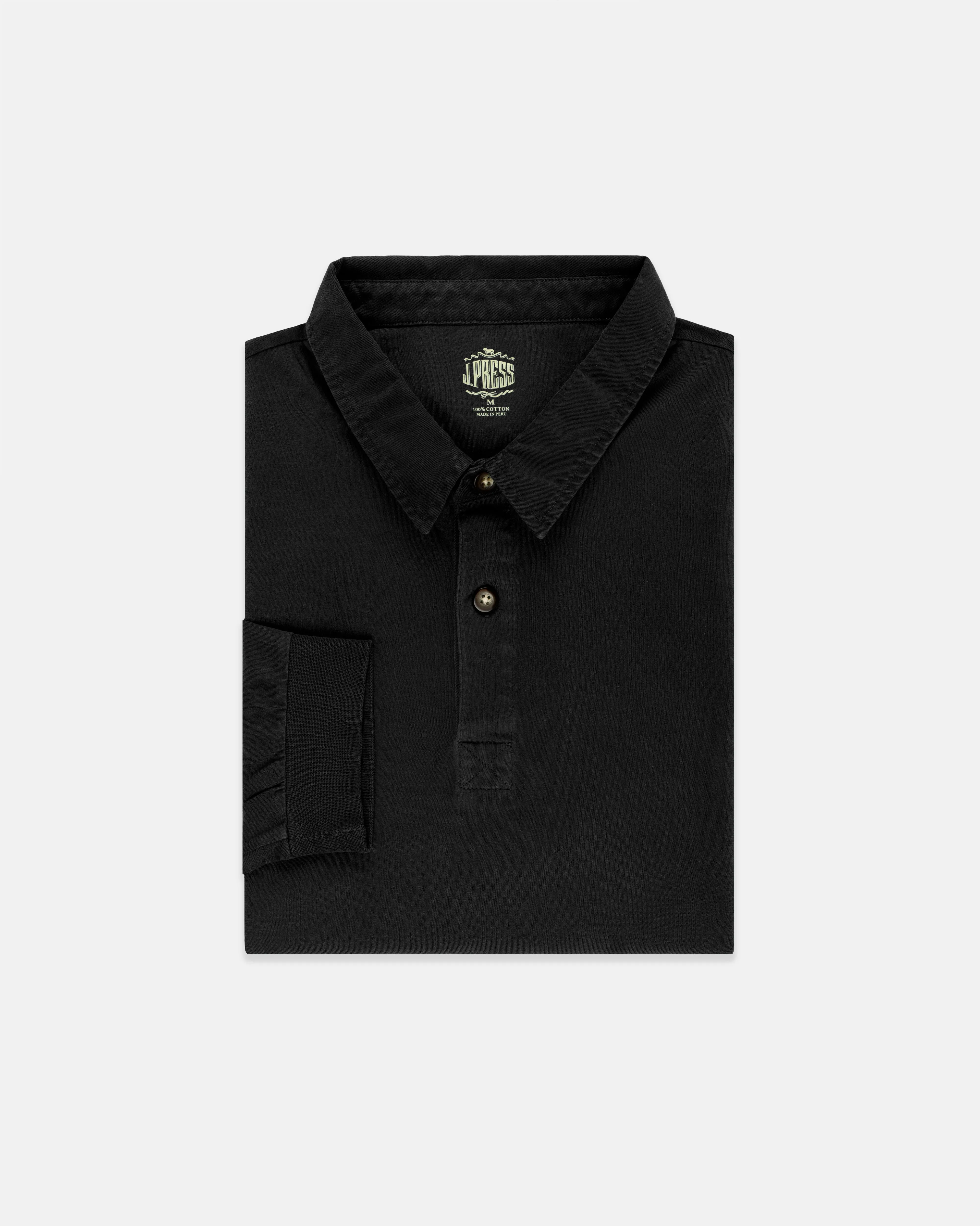 BLACK SOLID RUGBY SHIRT