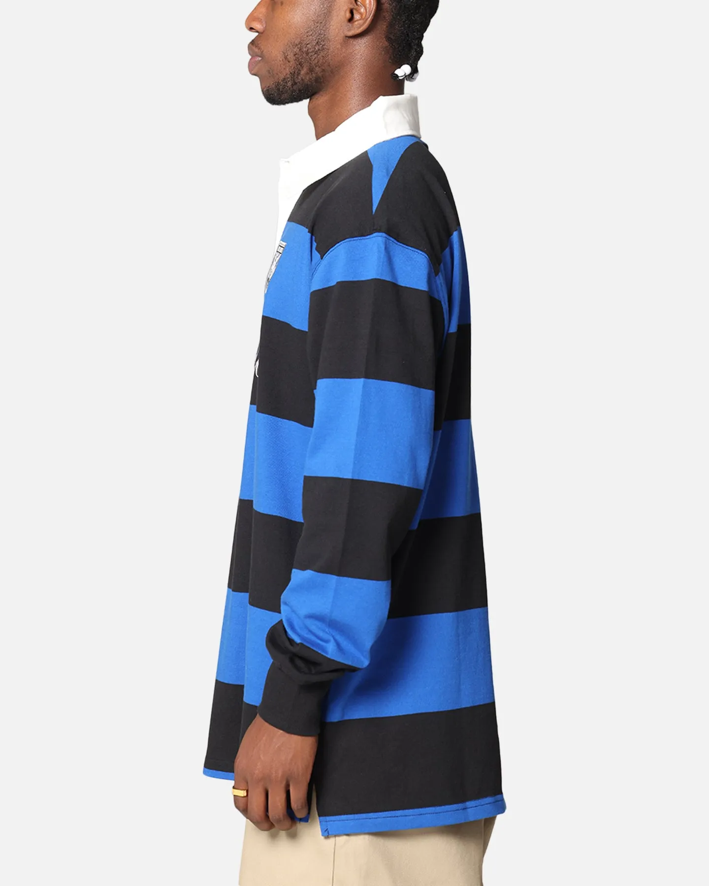 Bleacher Athletic Canterbury-Bankstown Bulldogs NRL Stripe Rugby Polo Shirt Official Team Colour