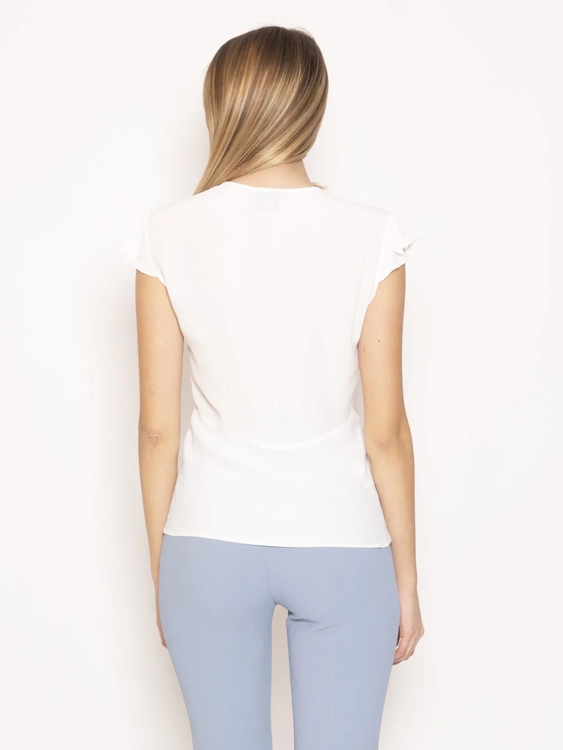 Blouse with V-neck Wurstel White