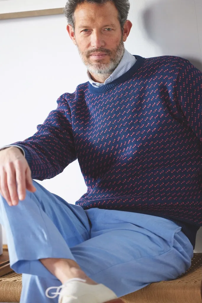 BLUE COTTON CHAMBRAY PANT