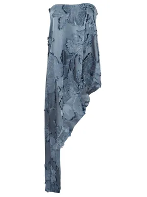 Blue Reverse Fil Coupé Jacquard Top