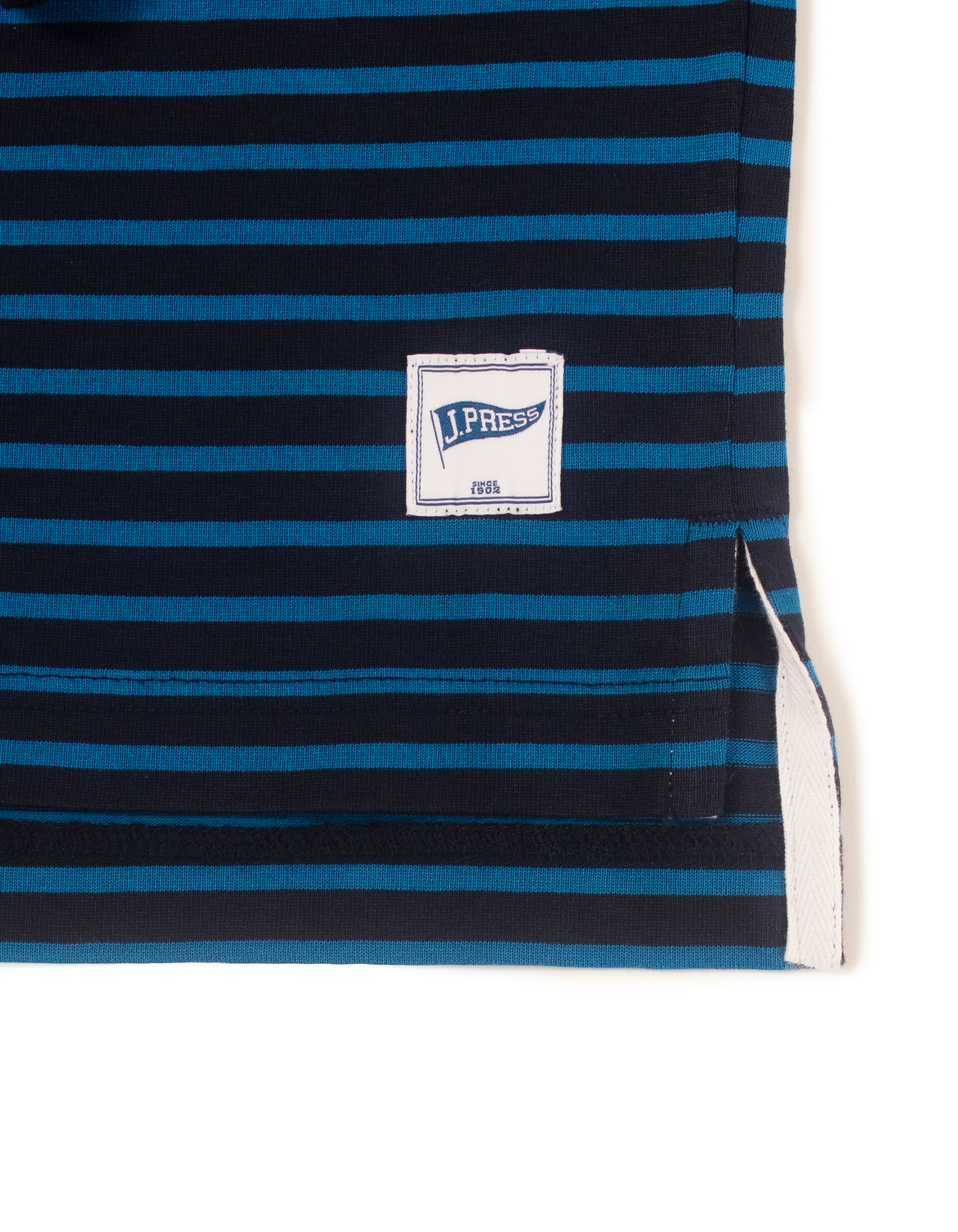 BLUE/NAVY BRETON STRIPE RUGBY SHIRT