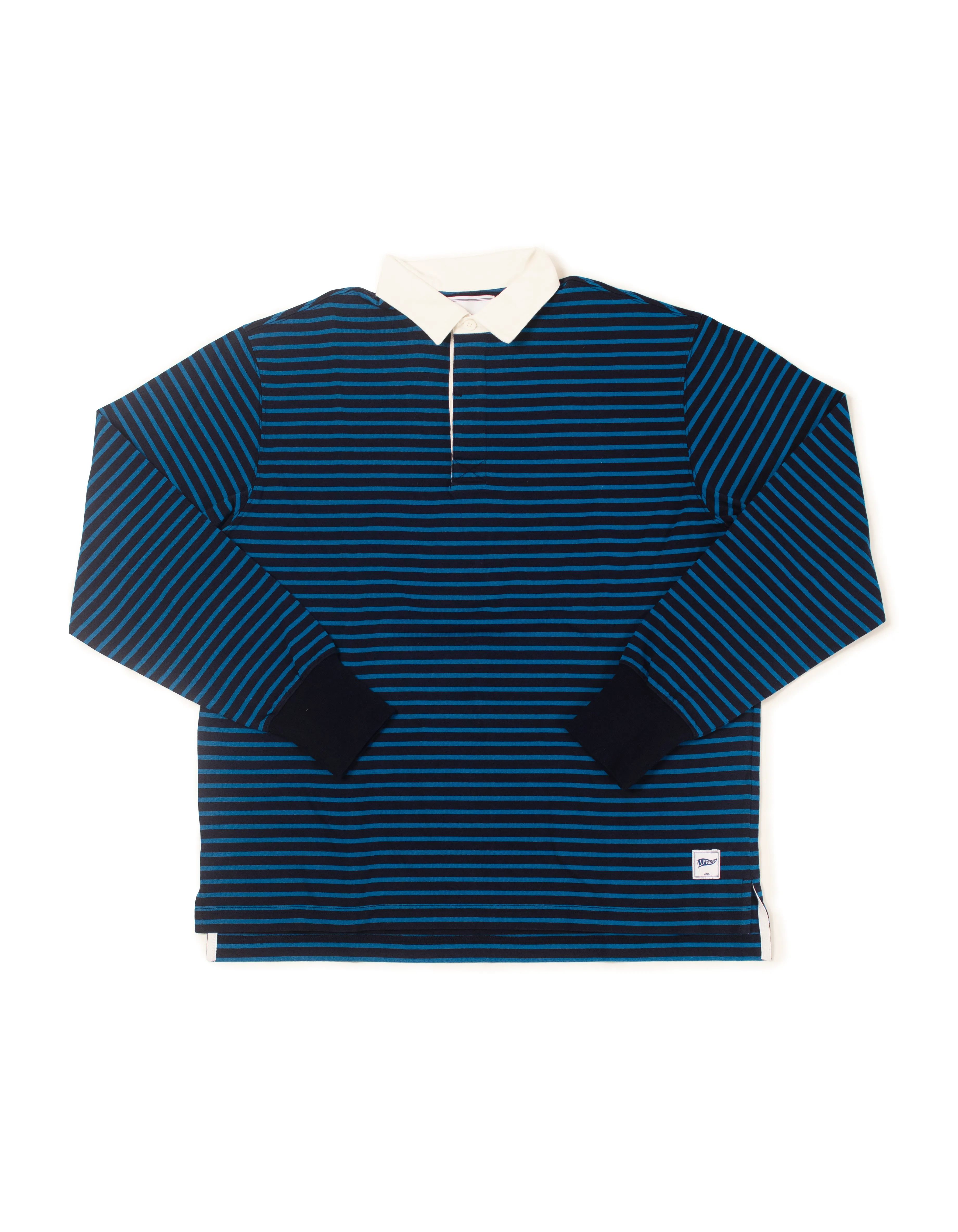 BLUE/NAVY BRETON STRIPE RUGBY SHIRT
