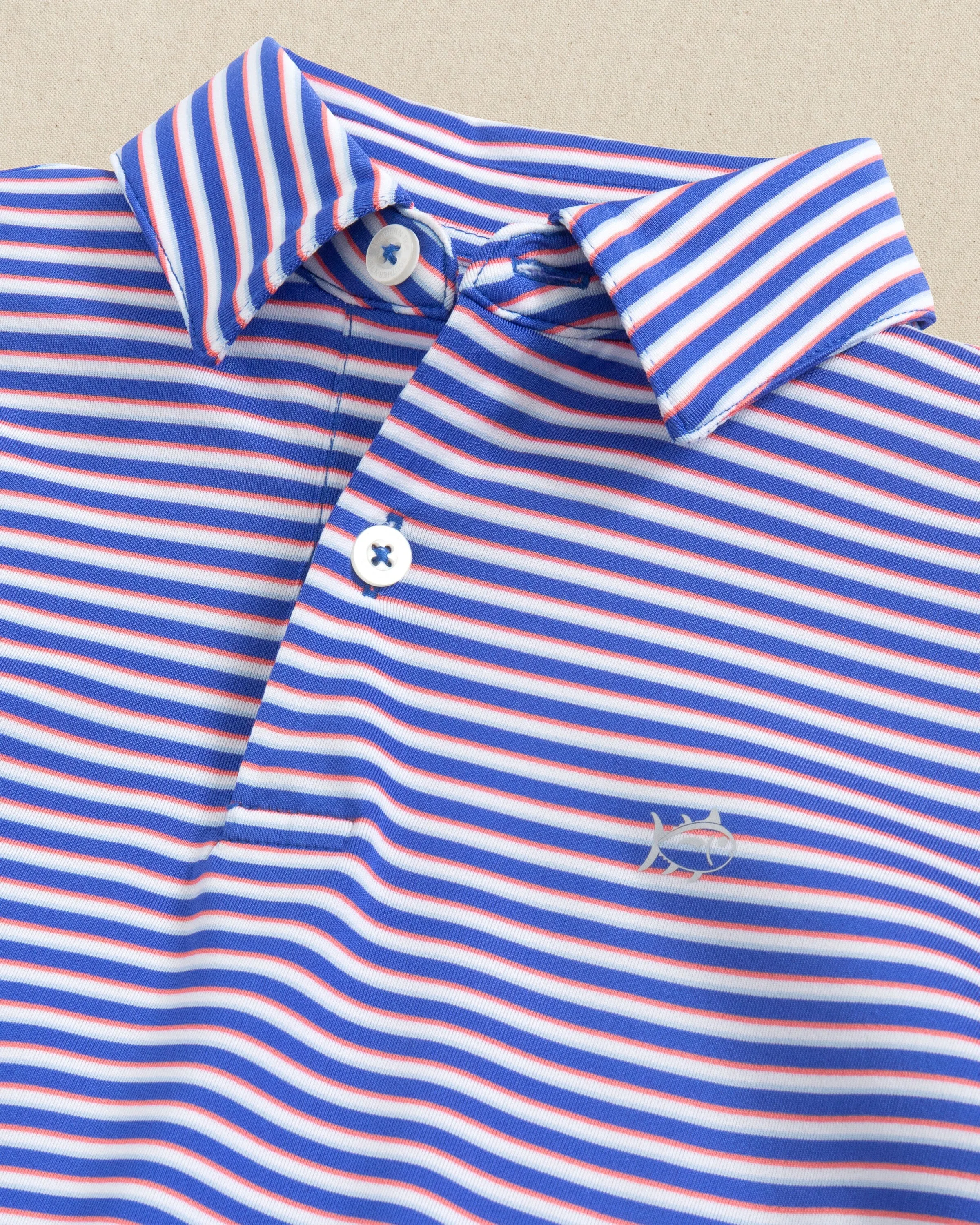 Boys Driver Caravel Stripe Performance Polo