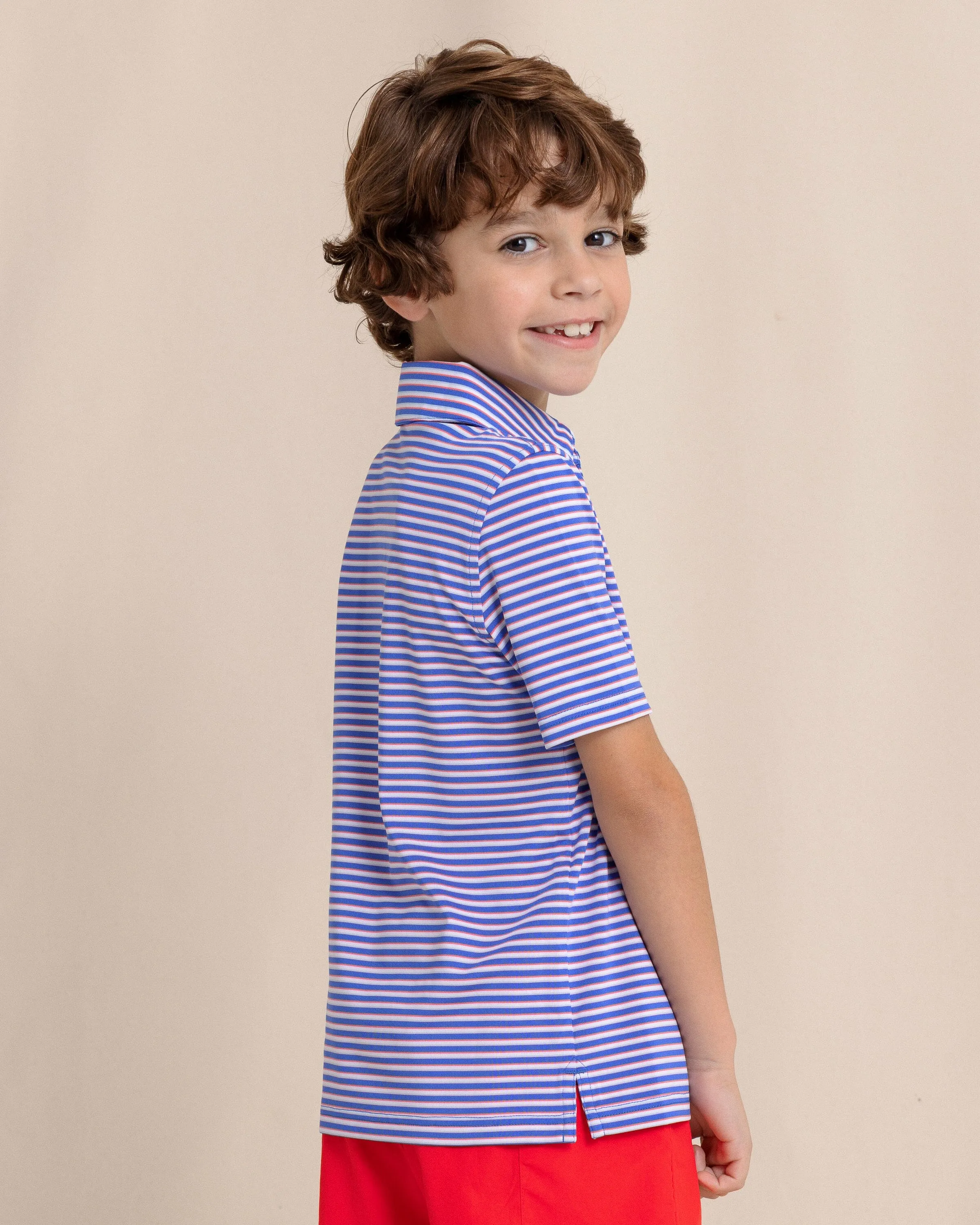 Boys Driver Caravel Stripe Performance Polo