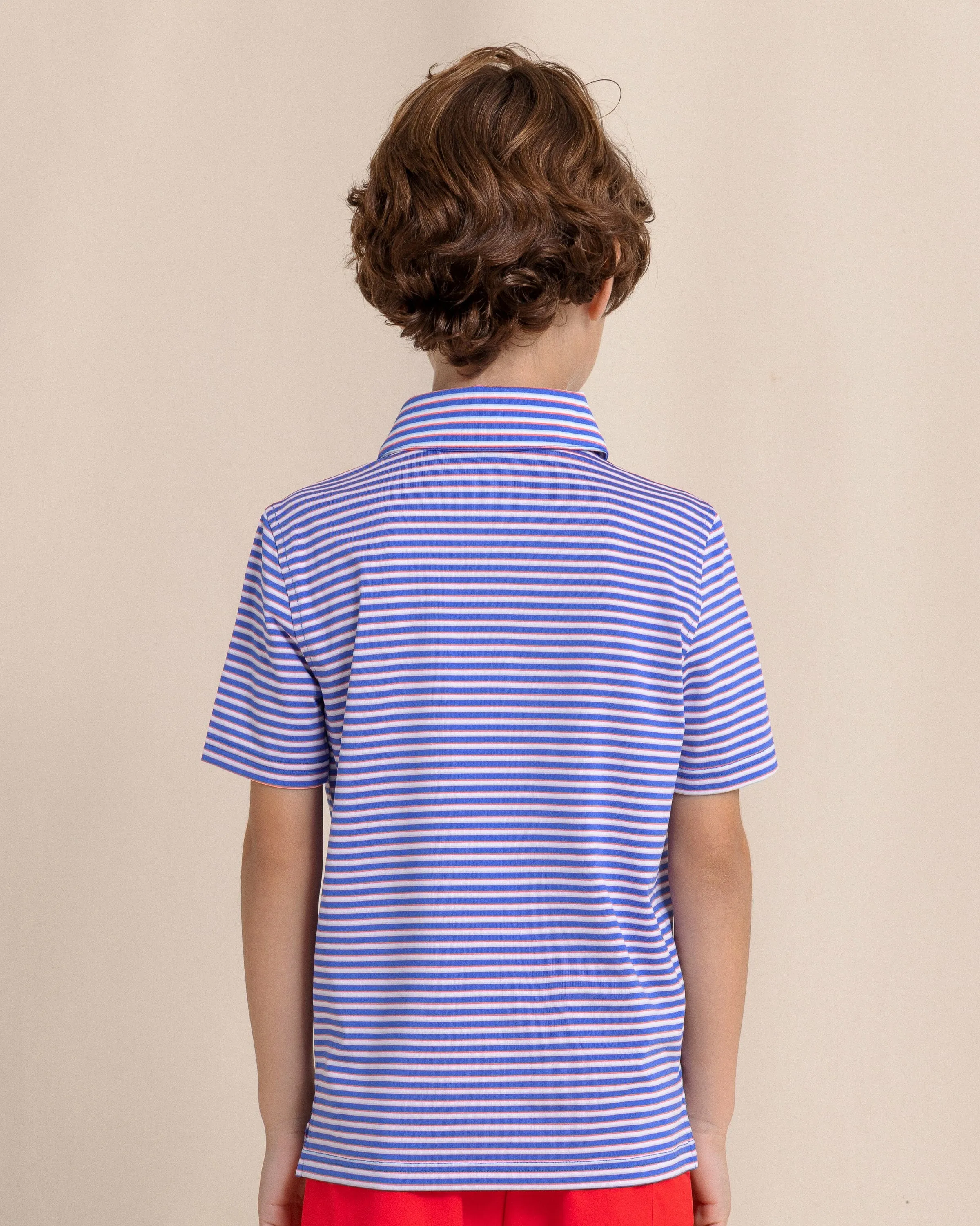 Boys Driver Caravel Stripe Performance Polo