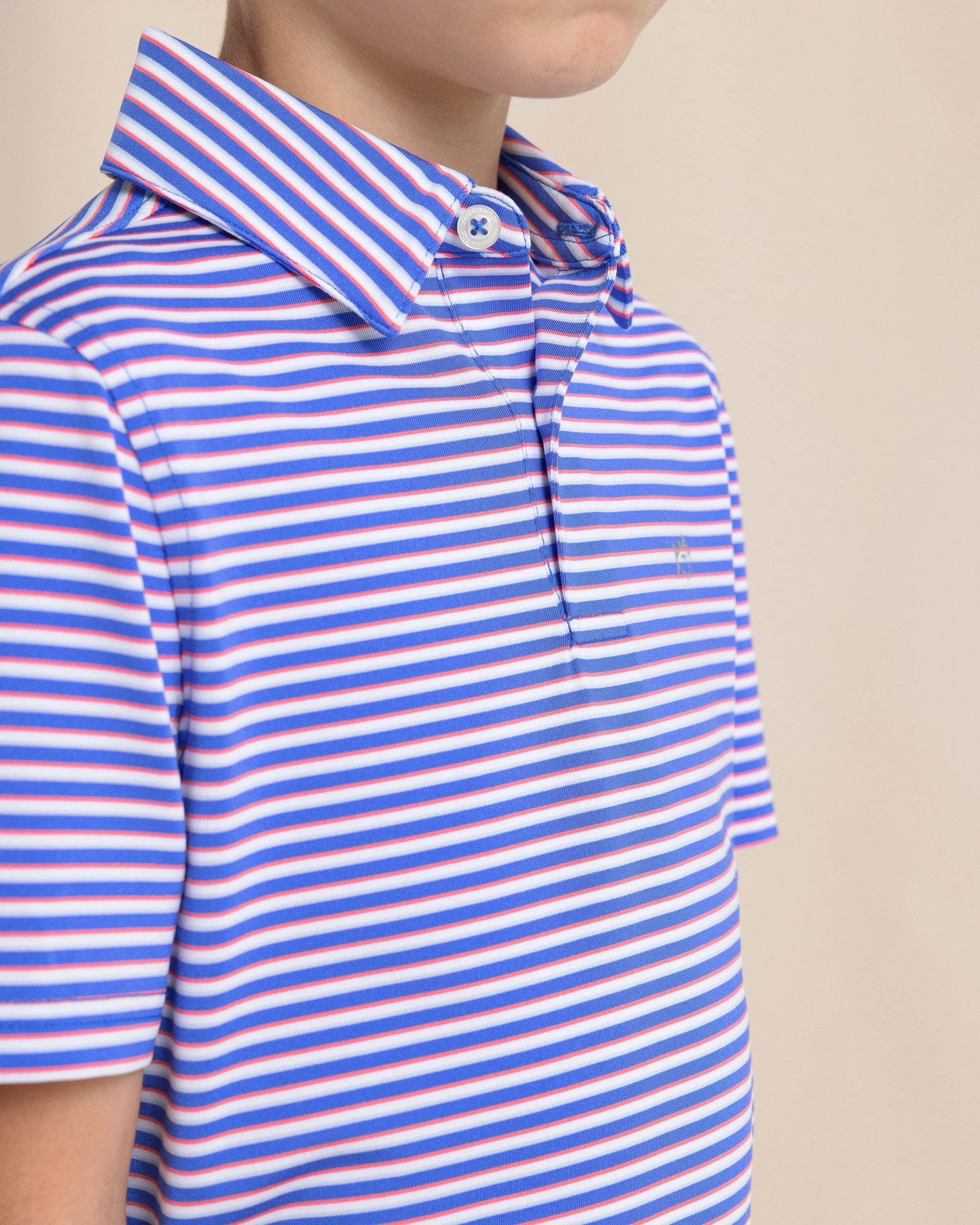 Boys Driver Caravel Stripe Performance Polo