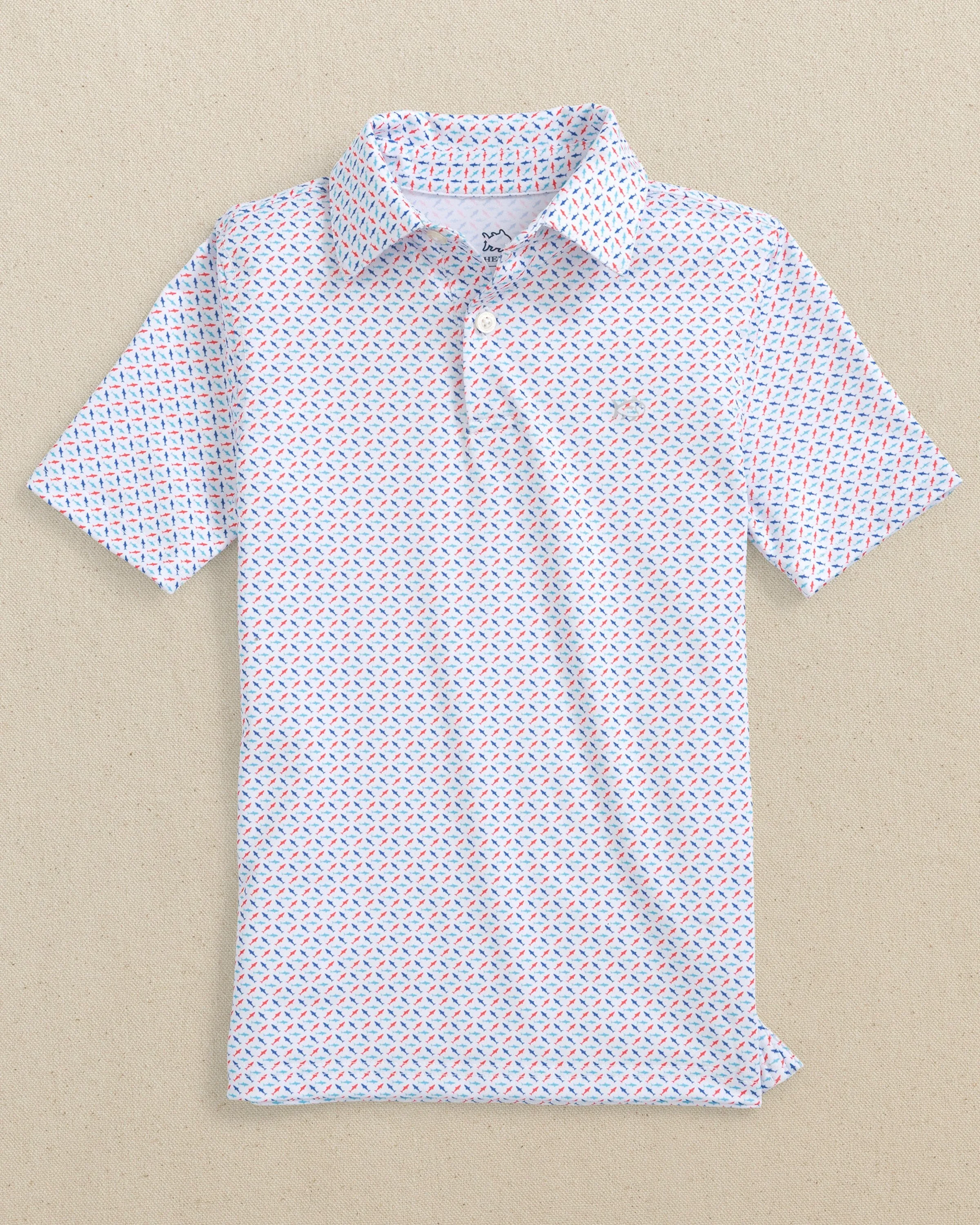 Boys Driver Fin-tastic Catch Printed Performance Polo