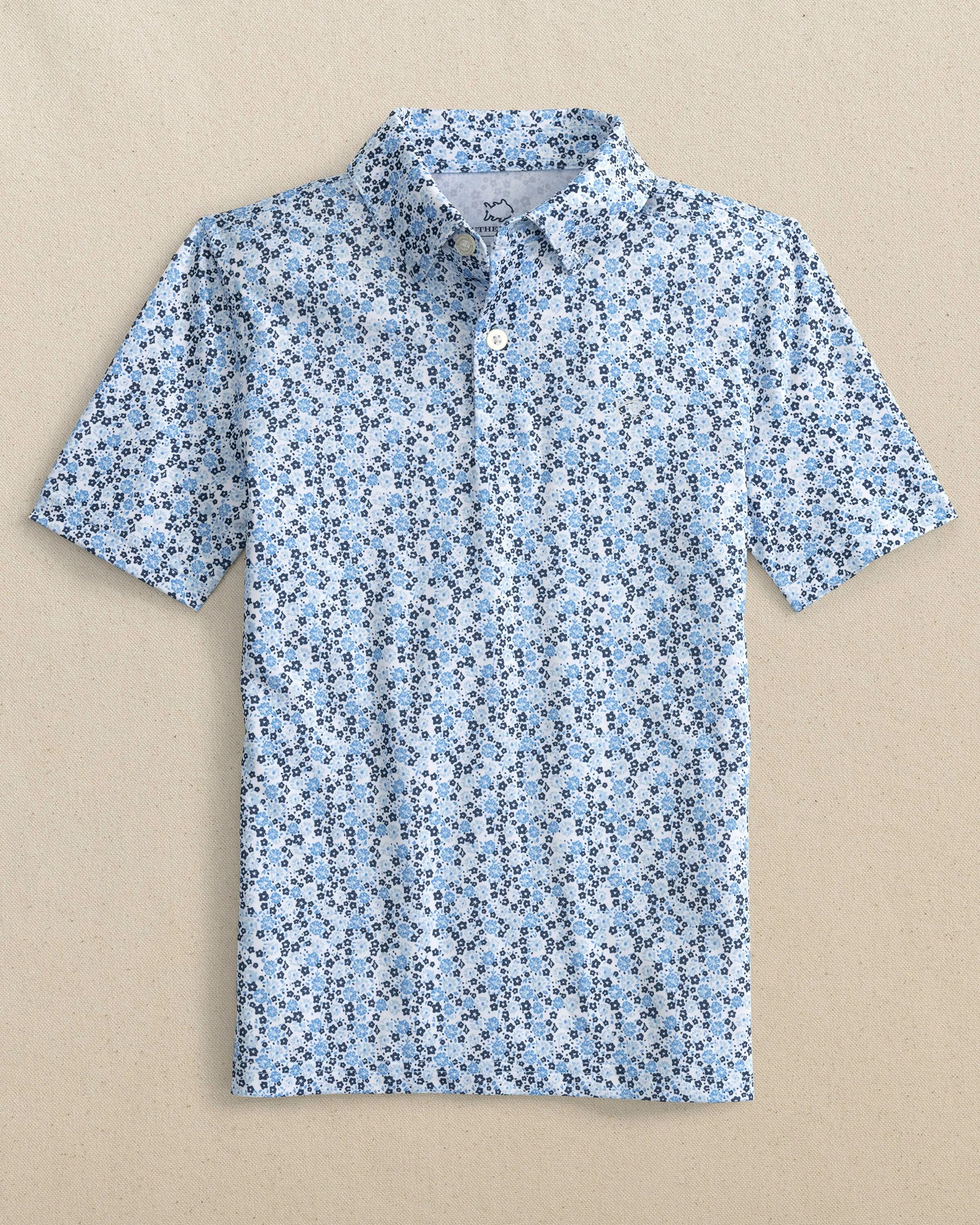 Boys Petal Party Printed Performance Polo