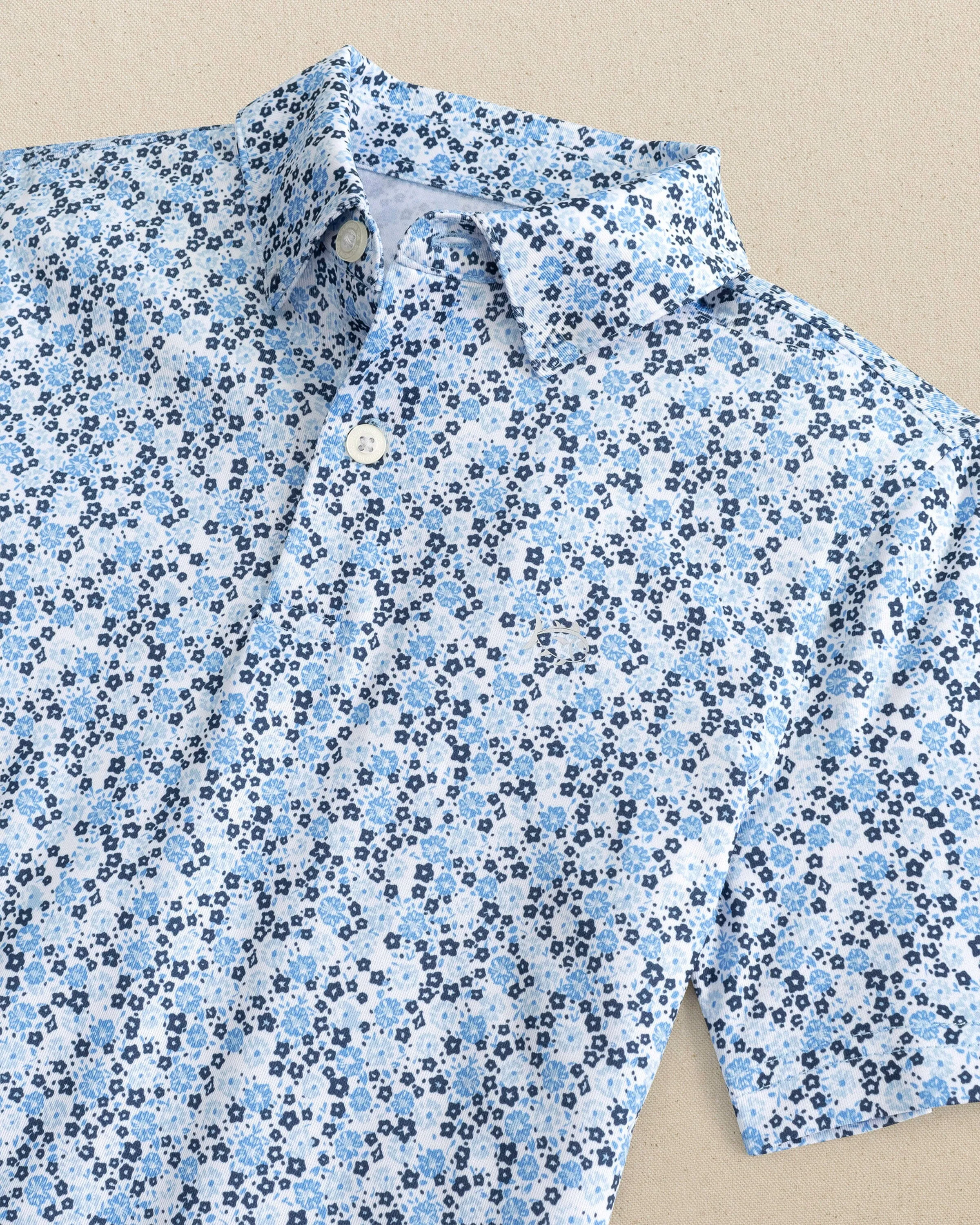 Boys Petal Party Printed Performance Polo