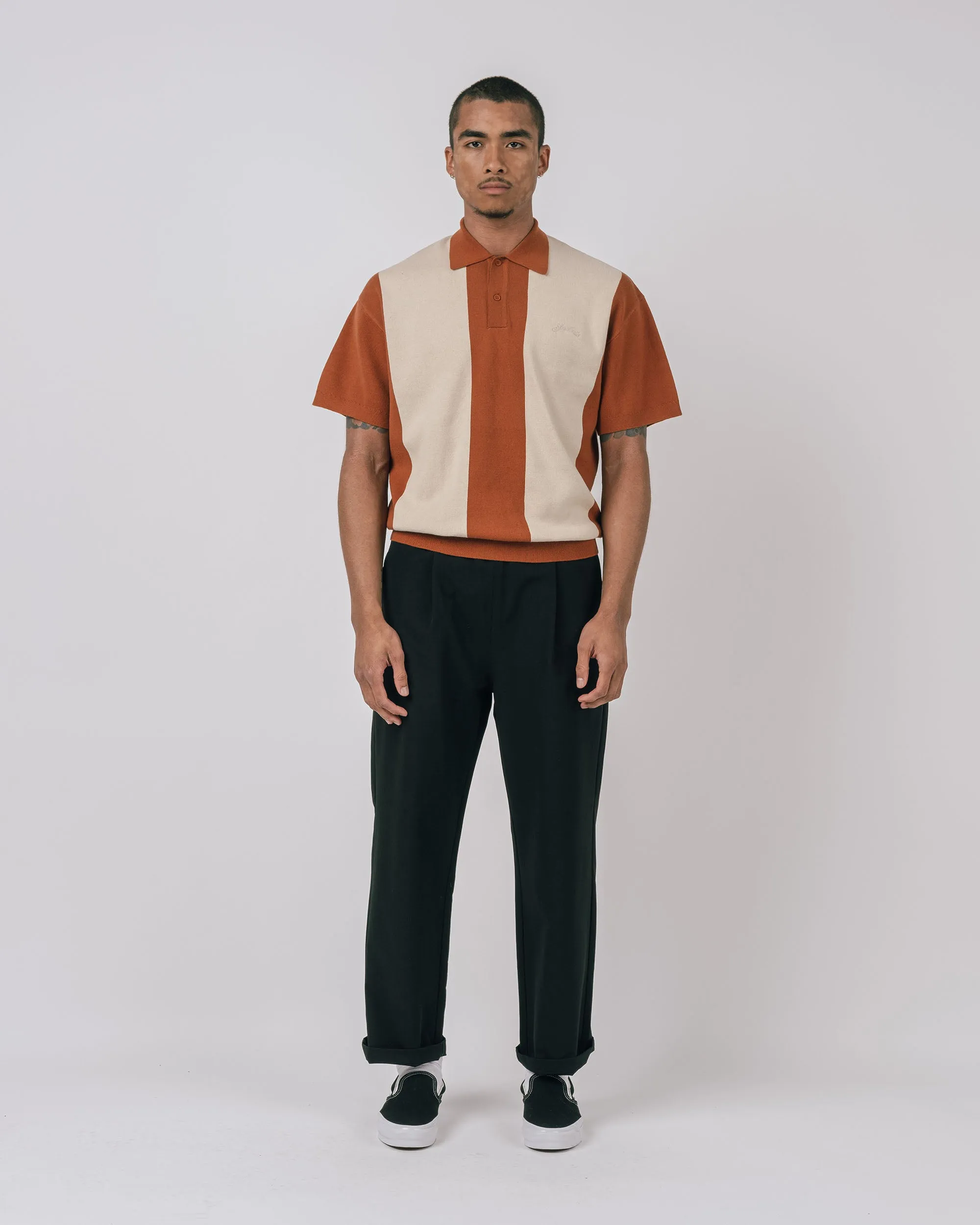 Browne S/S Knit Polo Sweater