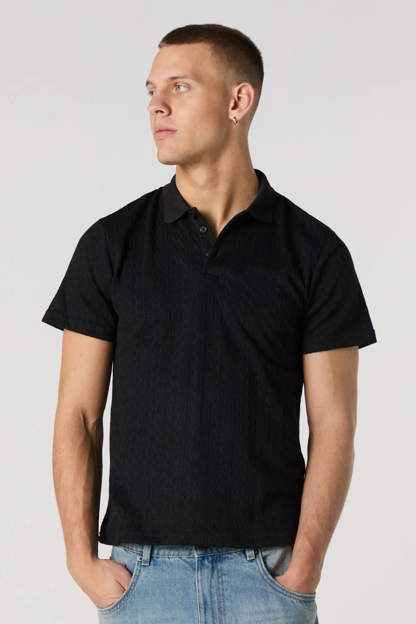 Cable Knit Polo
