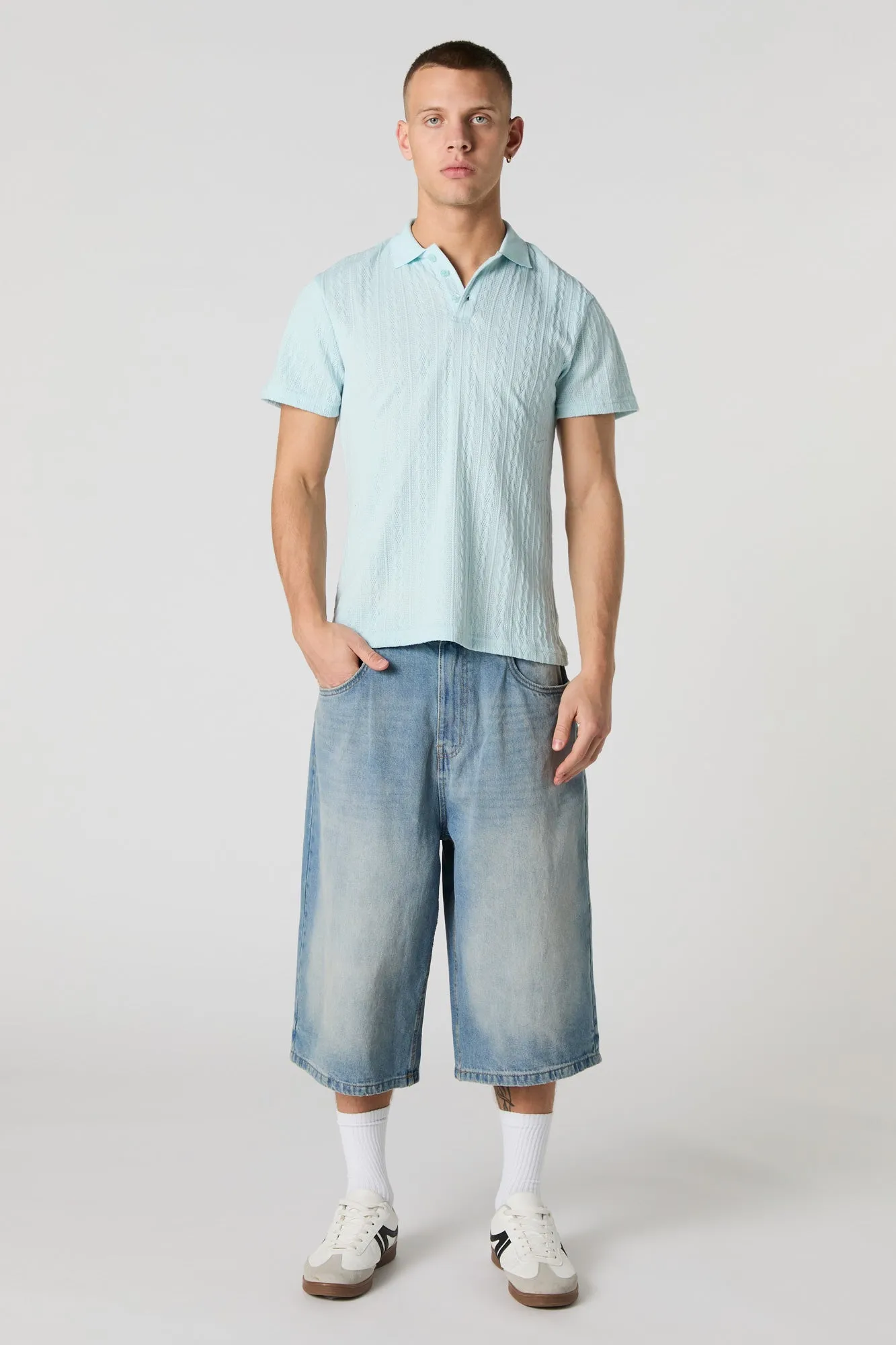 Cable Knit Polo