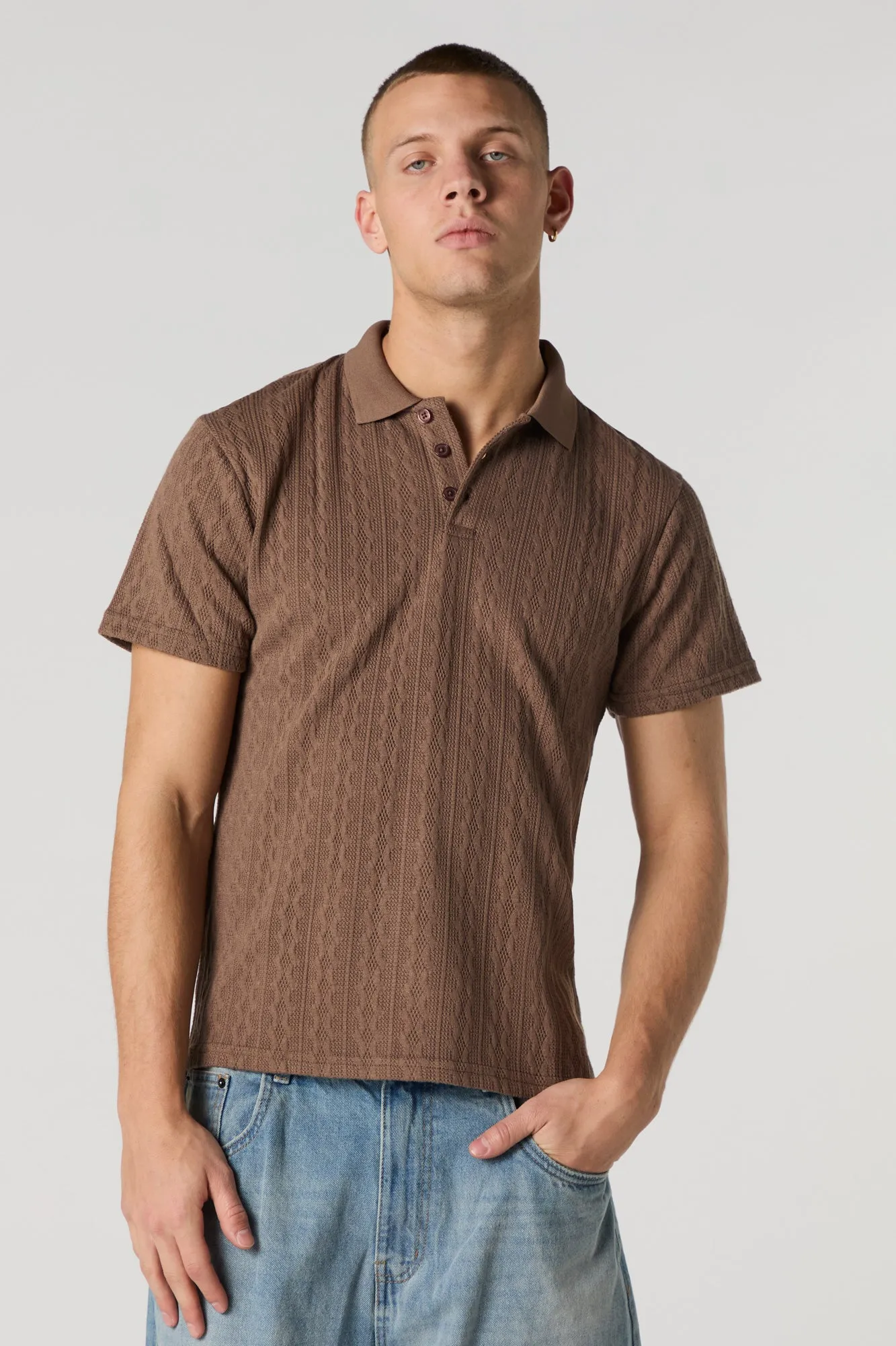 Cable Knit Polo