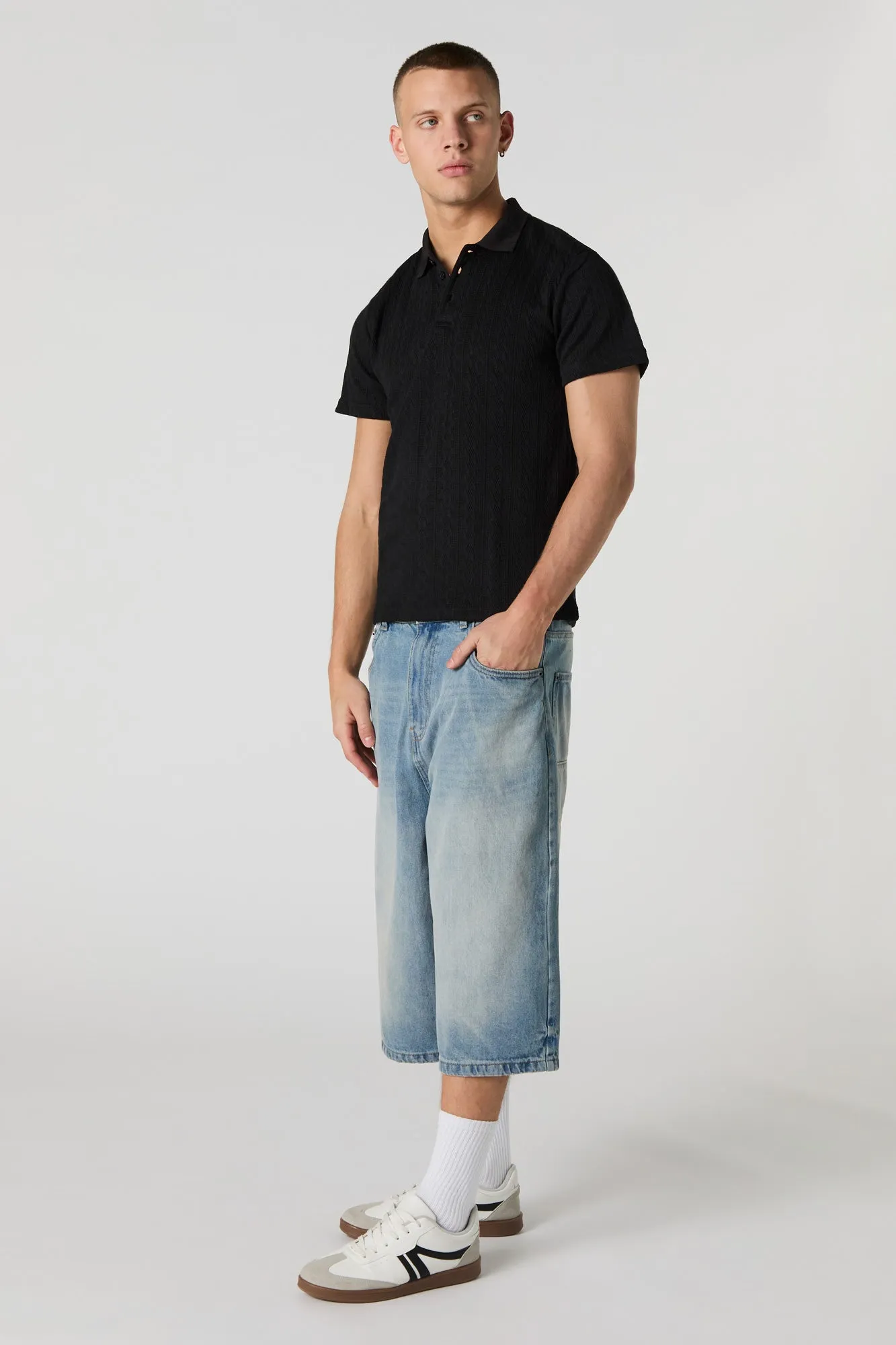 Cable Knit Polo