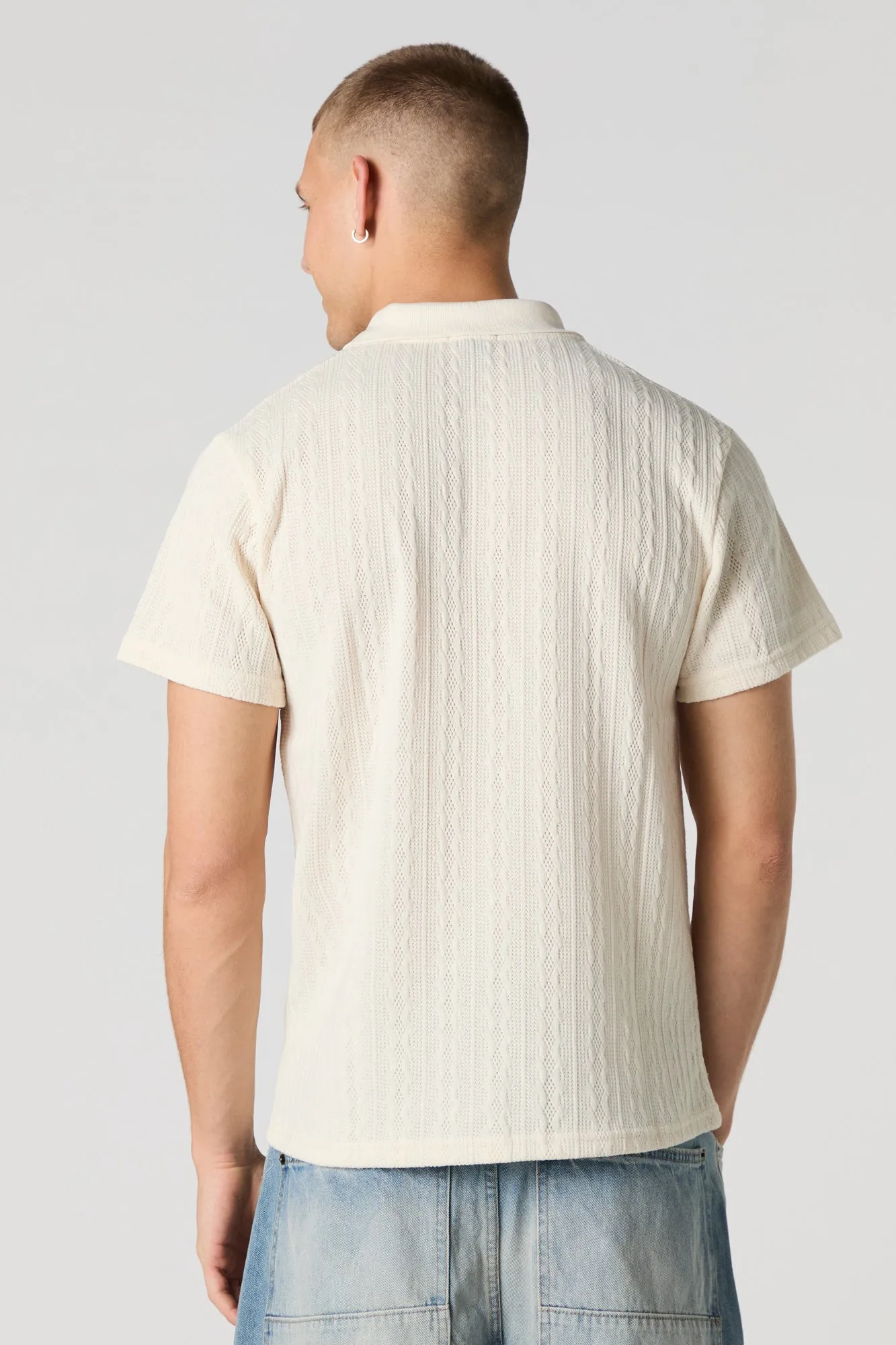 Cable Knit Polo