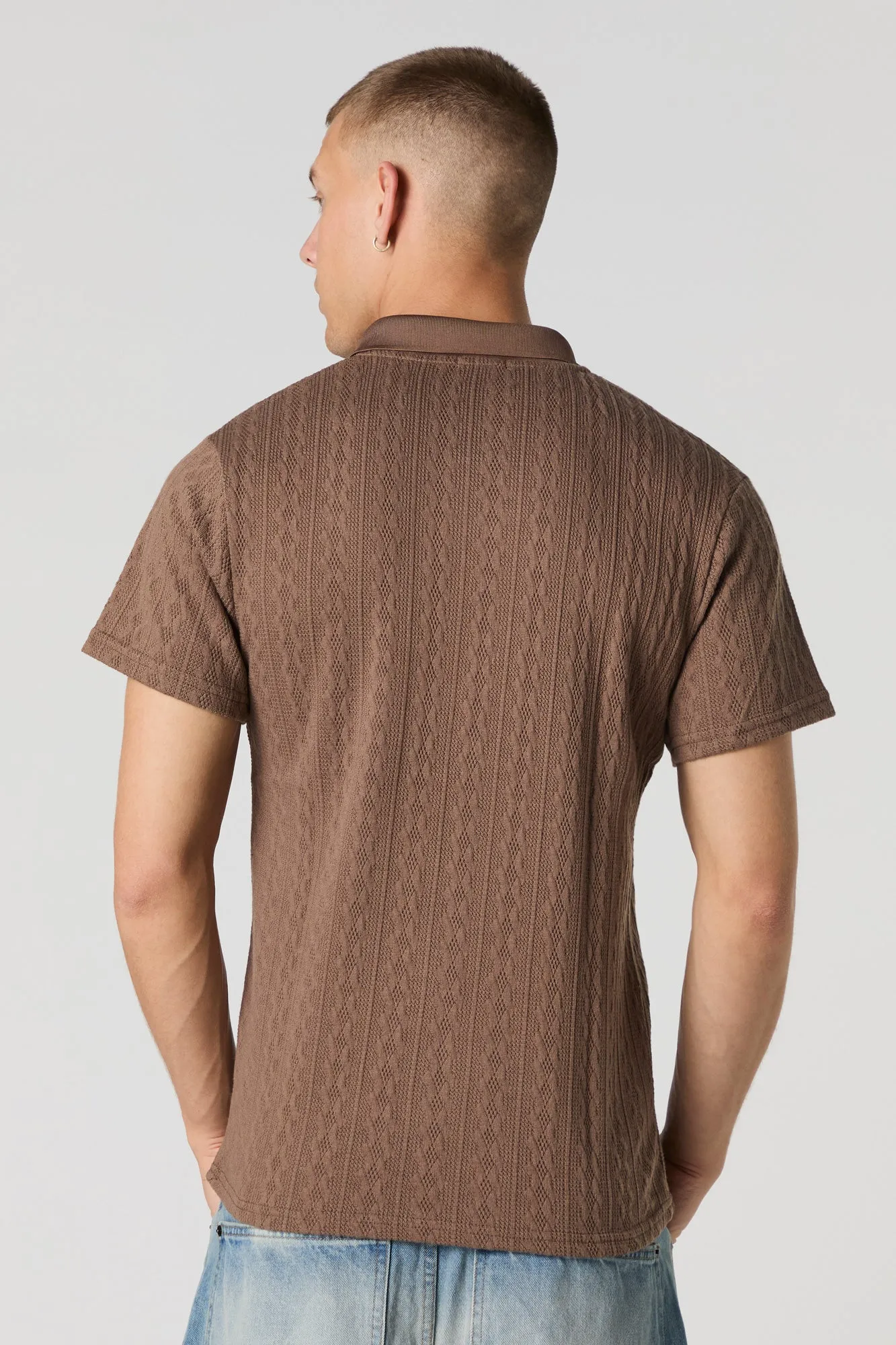 Cable Knit Polo