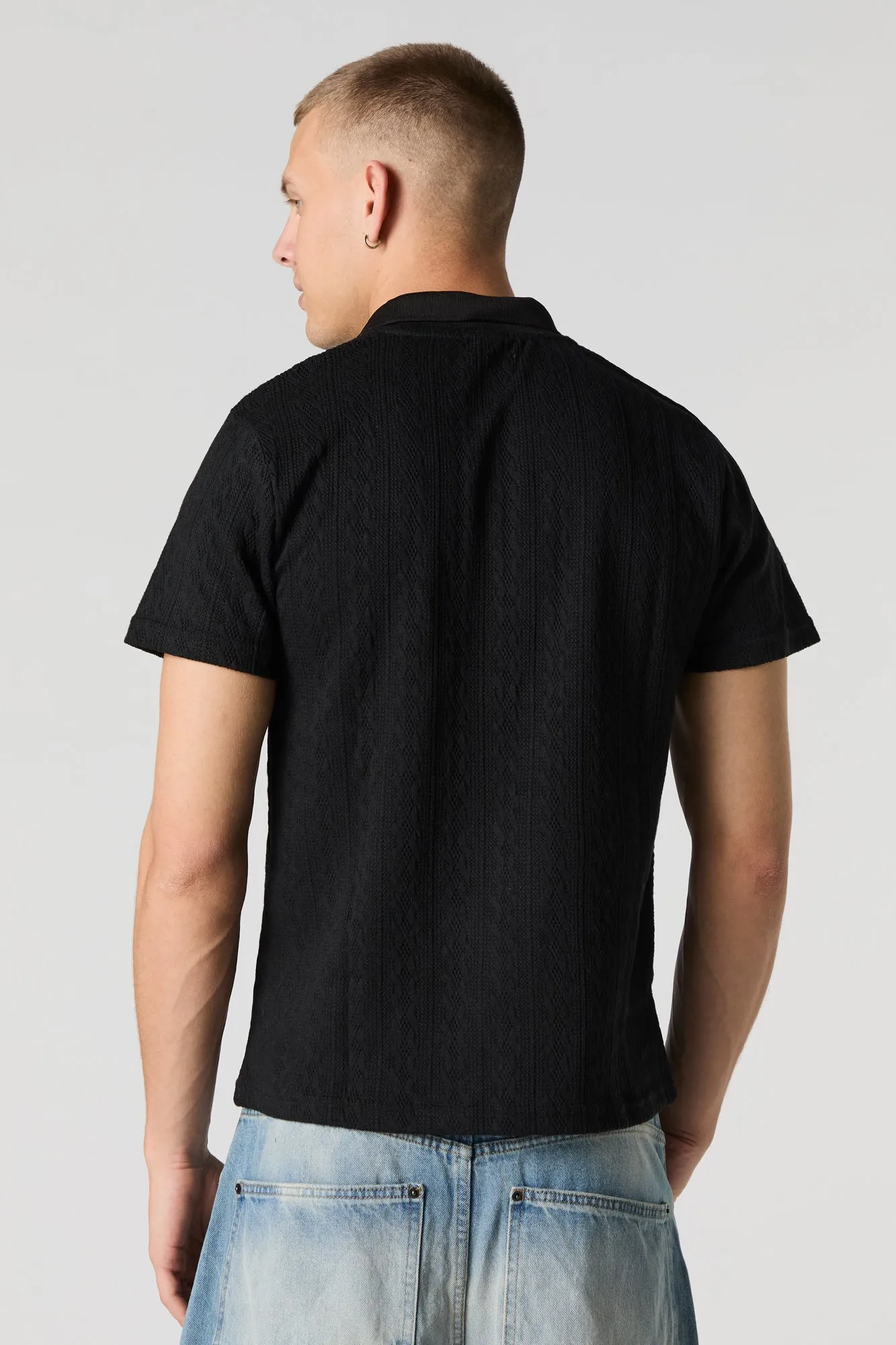 Cable Knit Polo
