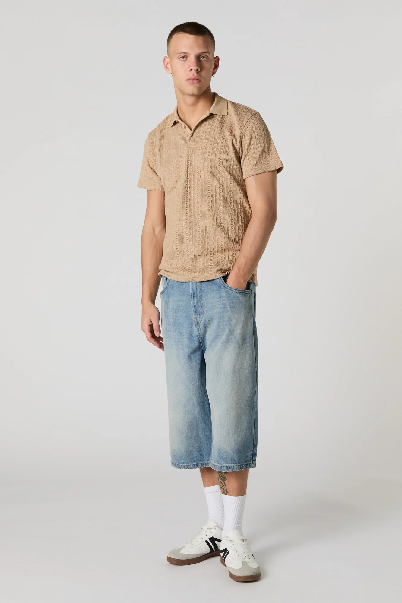 Cable Knit Polo
