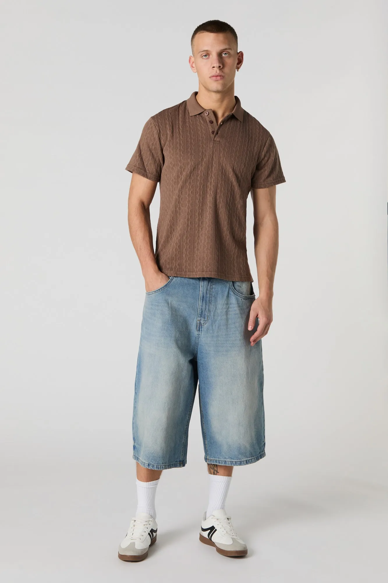 Cable Knit Polo