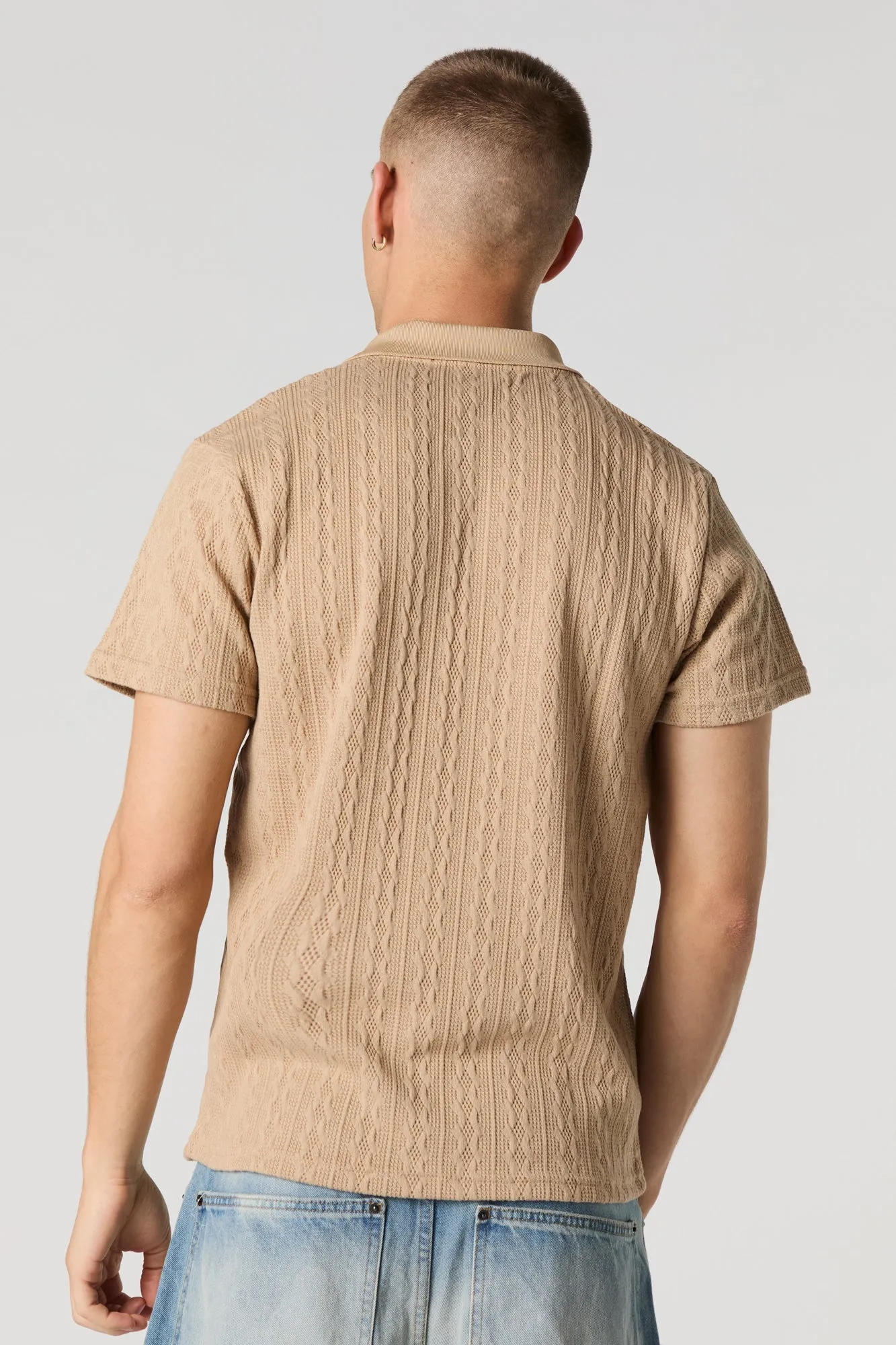 Cable Knit Polo