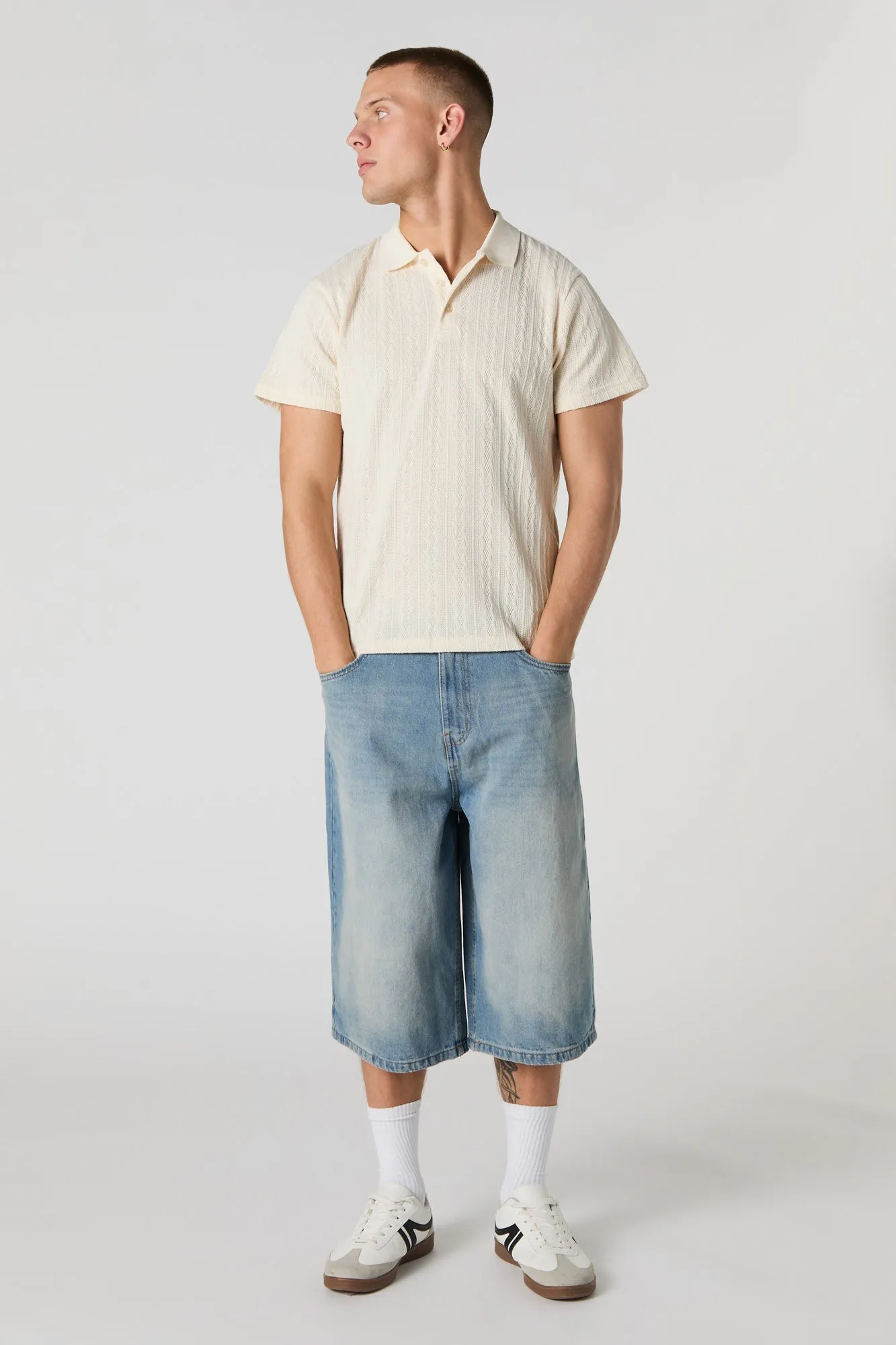 Cable Knit Polo