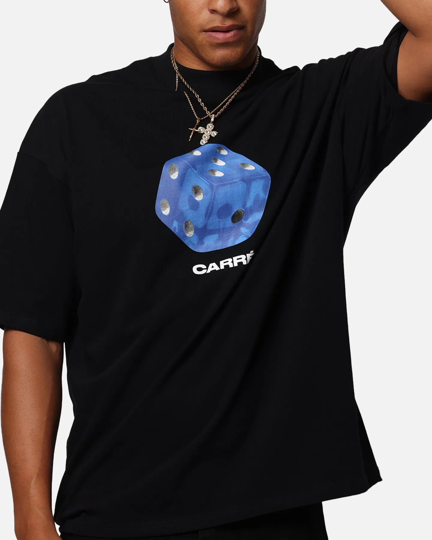 Carre Die Mock Neck T-Shirt Black