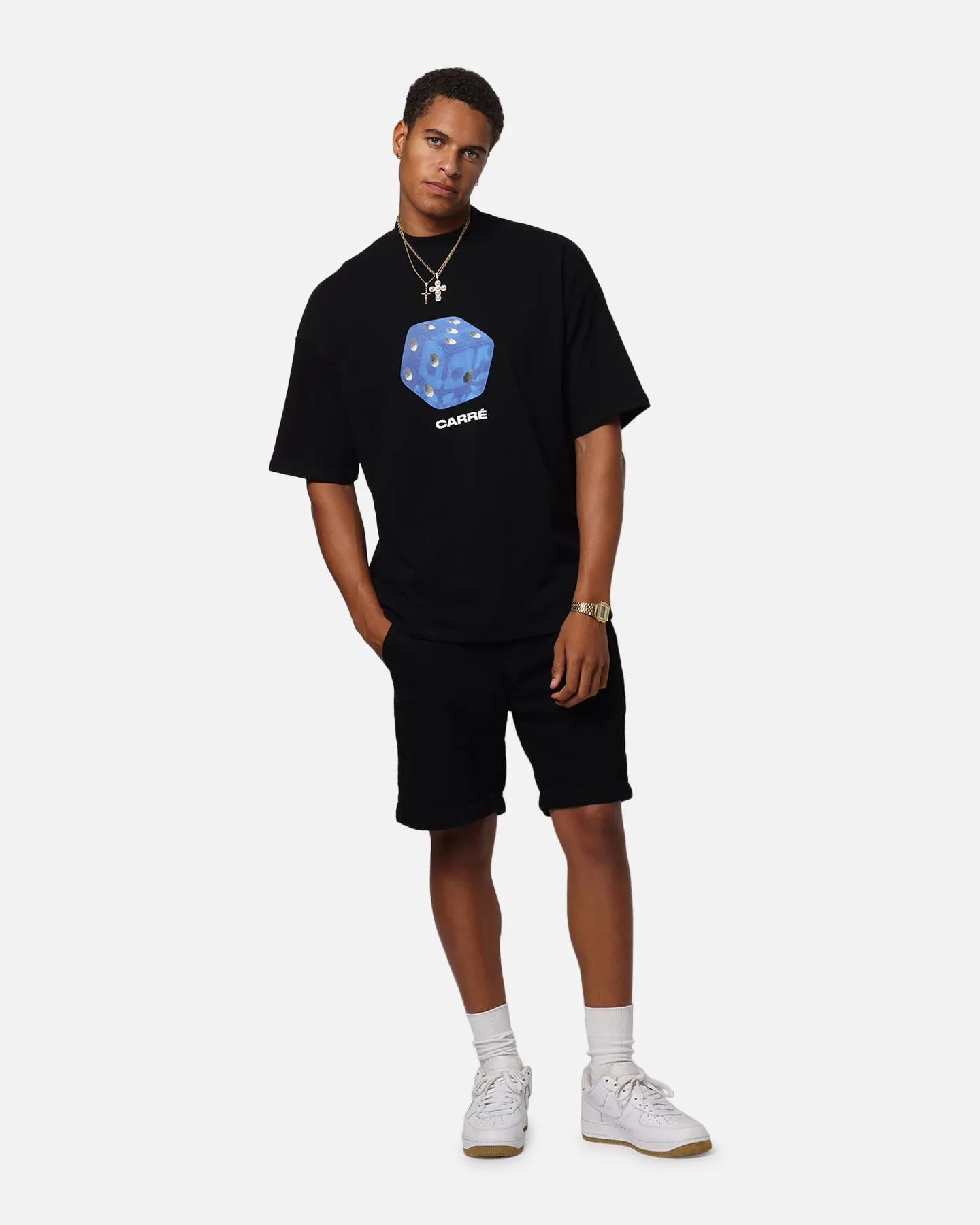 Carre Die Mock Neck T-Shirt Black
