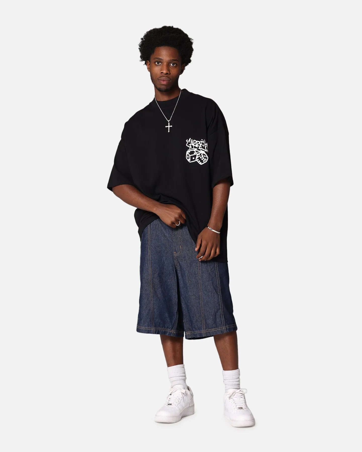 Carre Rolling Worldwide Mock Neck T-Shirt Black