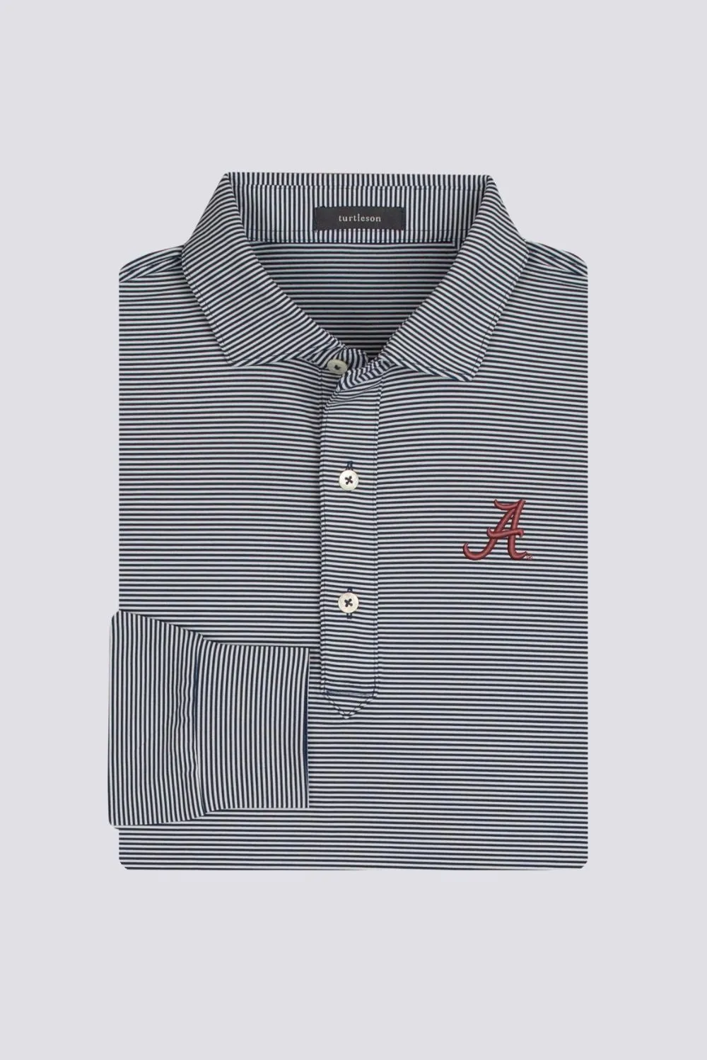 Carter Stripe Performance Polo, Long Sleeve - University of Alabama