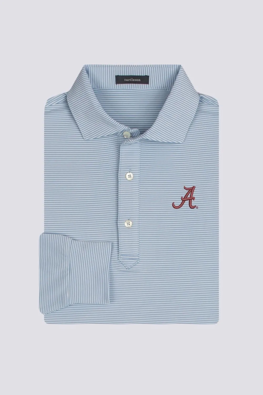 Carter Stripe Performance Polo, Long Sleeve - University of Alabama