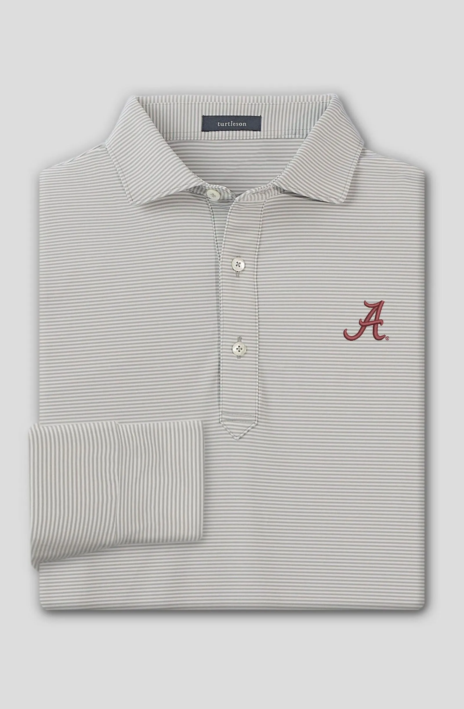 Carter Stripe Performance Polo, Long Sleeve - University of Alabama