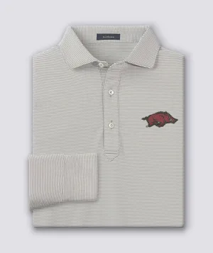Carter Stripe Performance Polo, Long Sleeve - University of Arkansas