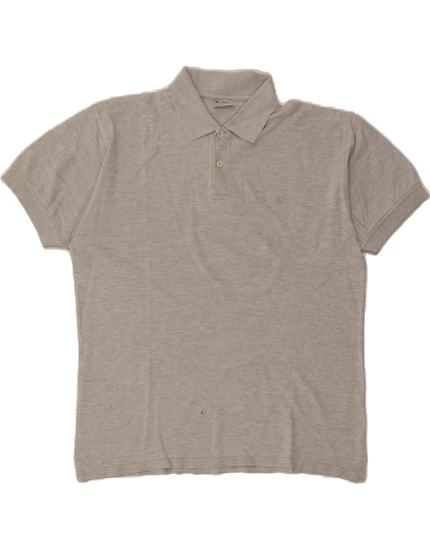CHAMPION Mens Polo Shirt Large Grey Cotton