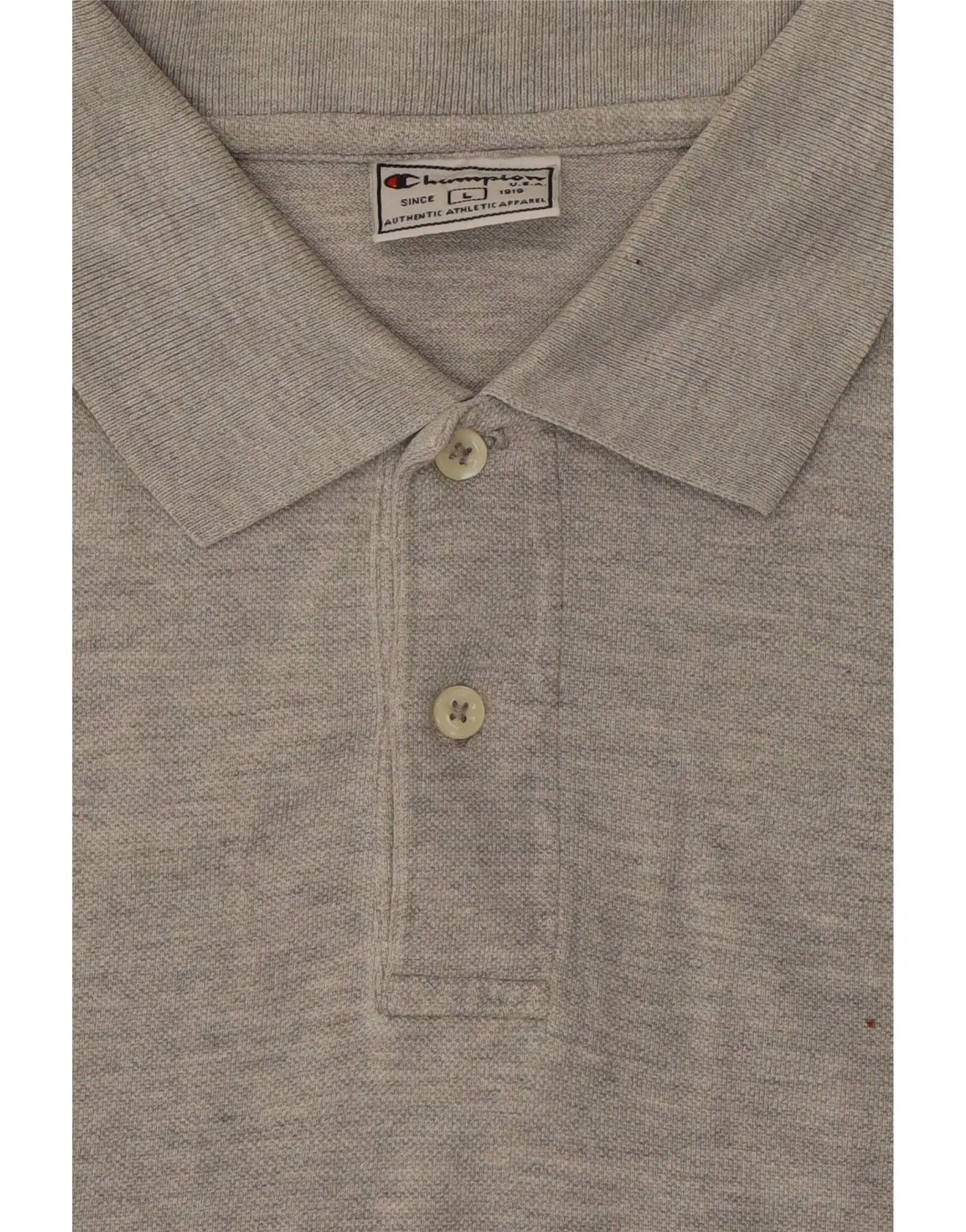 CHAMPION Mens Polo Shirt Large Grey Cotton