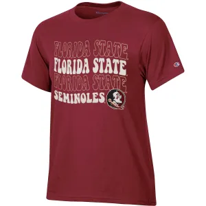Champion Women's Florida State Seminoles/Seminole Logo Design Short Sleeve T-shirt - Garnet